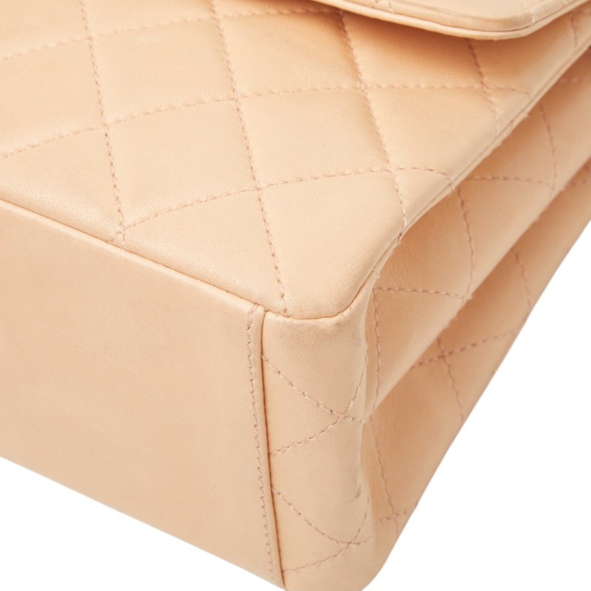 Chanel Beige Pink Leather Plastic Handbag Shoulder Bag (Pre-Owned)