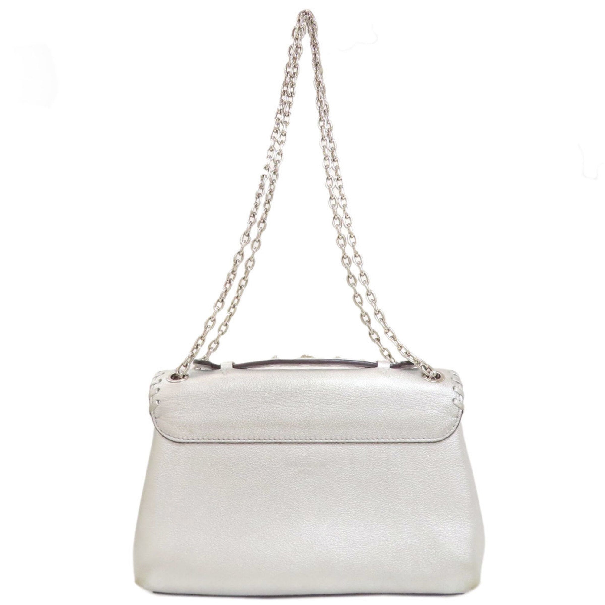 Louis Vuitton Silver Leather Shoulder Bag (Pre-Owned)