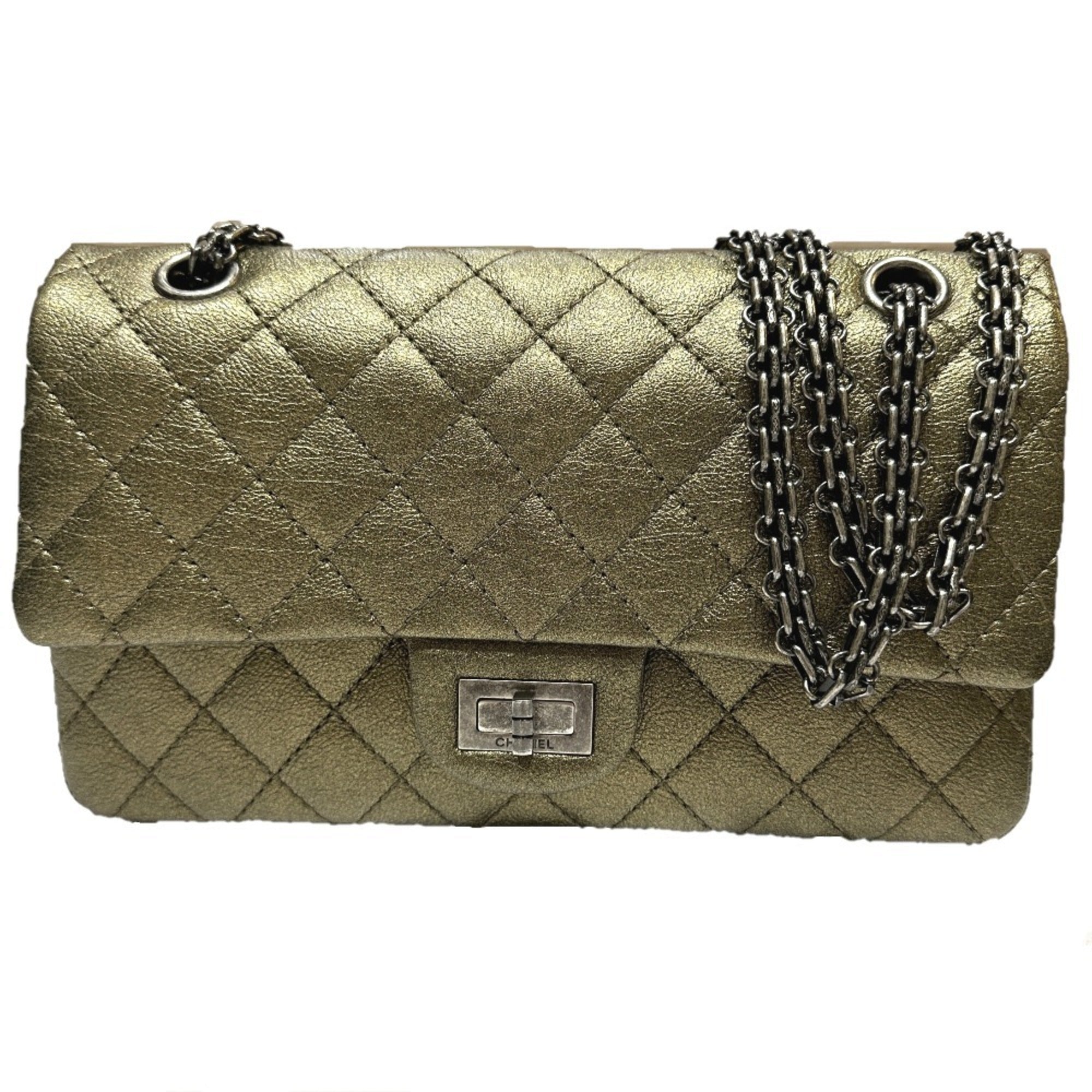 Chanel Bronze Leather Shoulder Bag (Pre-Owned)