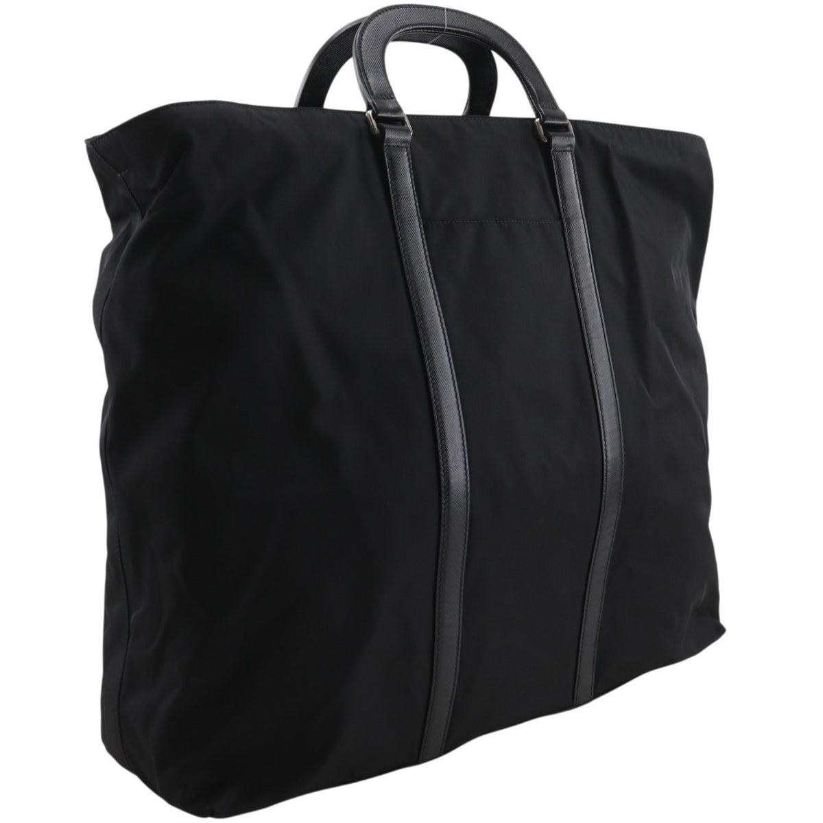 Prada Black Nylon Boston Bag Tote Bag (Pre-Owned)