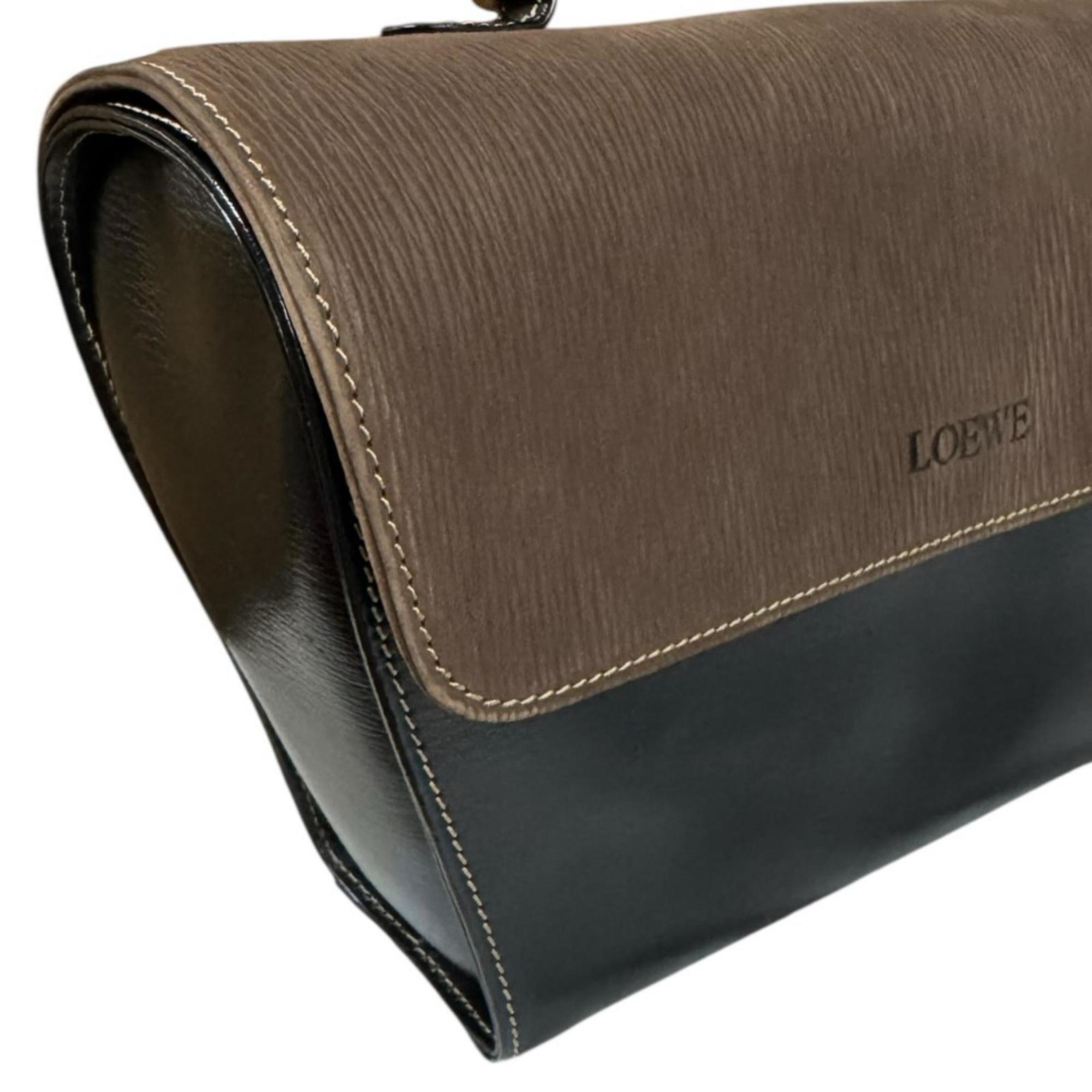 Loewe Black Brown Leather Handbag (Pre-Owned)