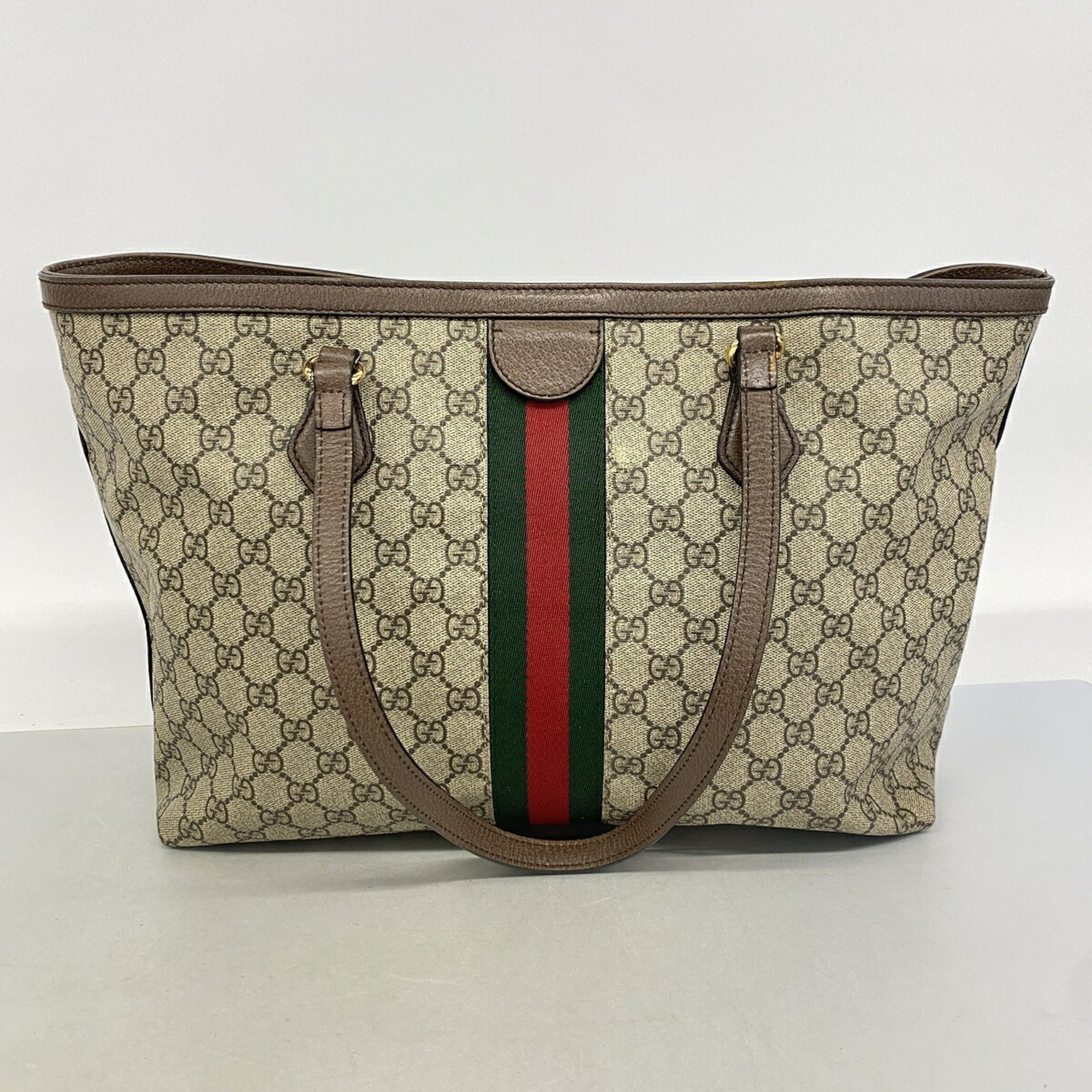Gucci Beige Brown Pvc Tote Bag (Pre-Owned)