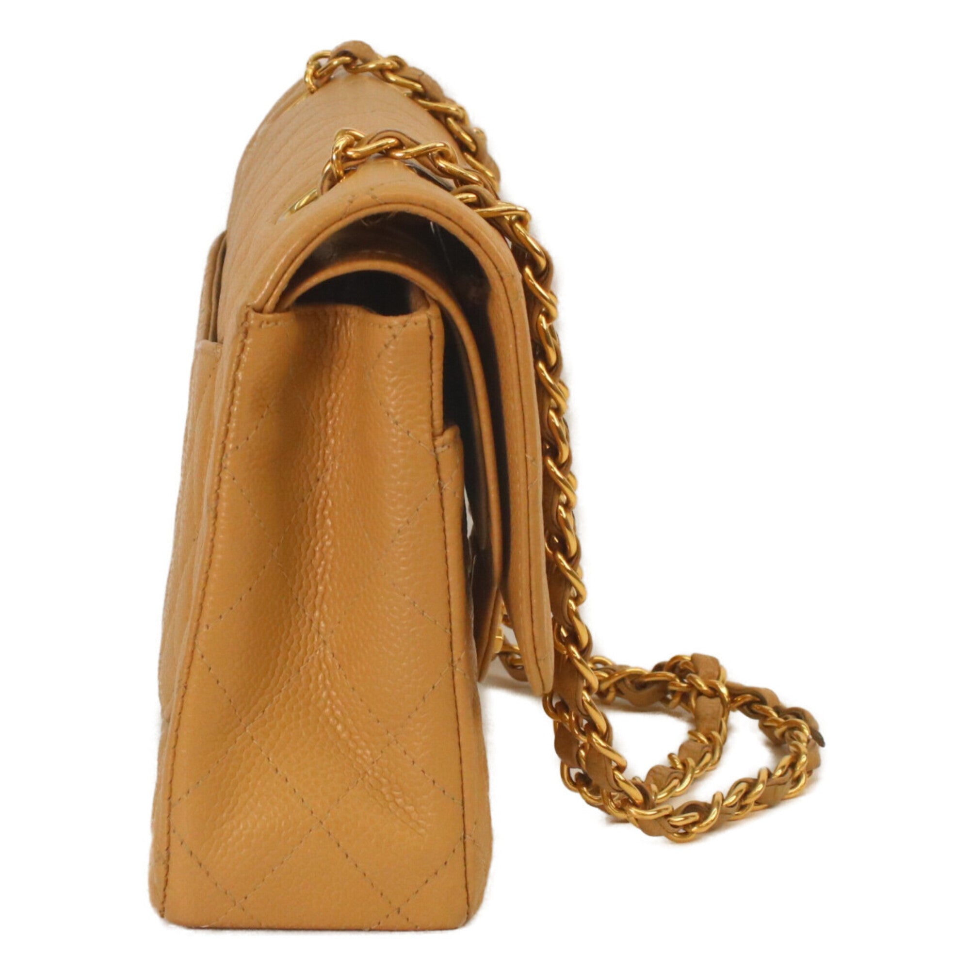 Chanel Beige Grained Calfskin Shoulder Bag (Pre-Owned)