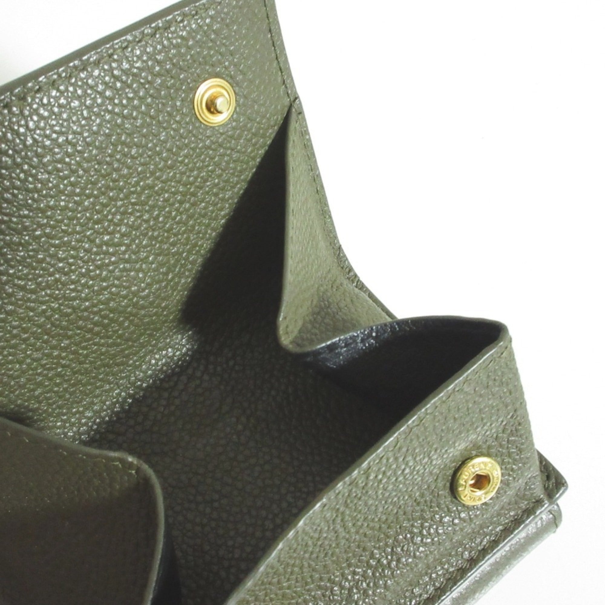 Saint Laurent Khaki Wallet (Tri-Fold) (Pre-Owned)