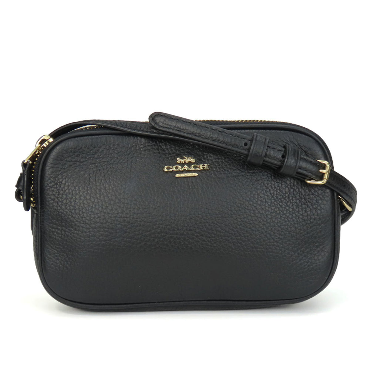 Coach Black Leather Pochette Shoulder Bag (Pre-Owned)