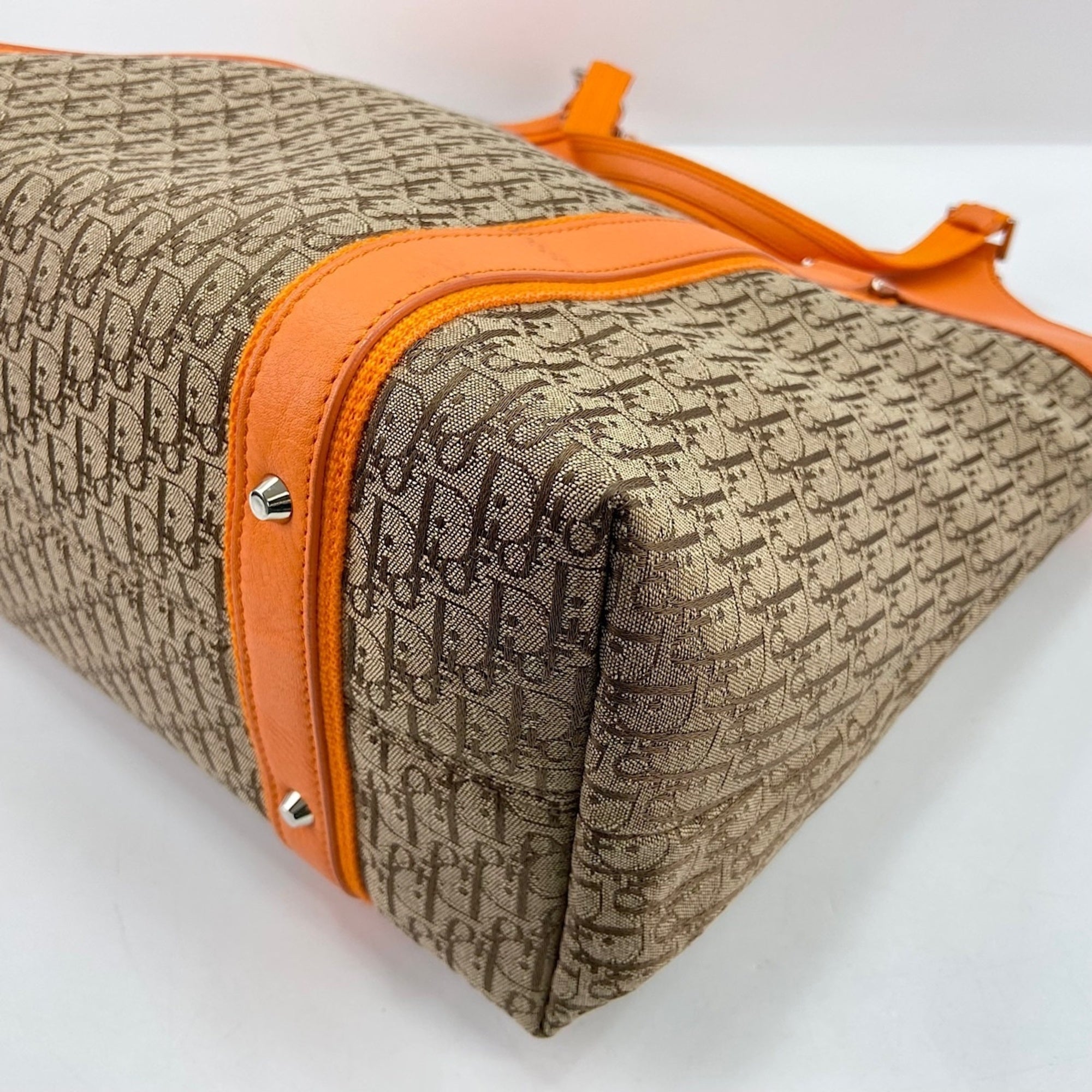 Christian Dior Orange Canvas Tote Bag (Pre-Owned)