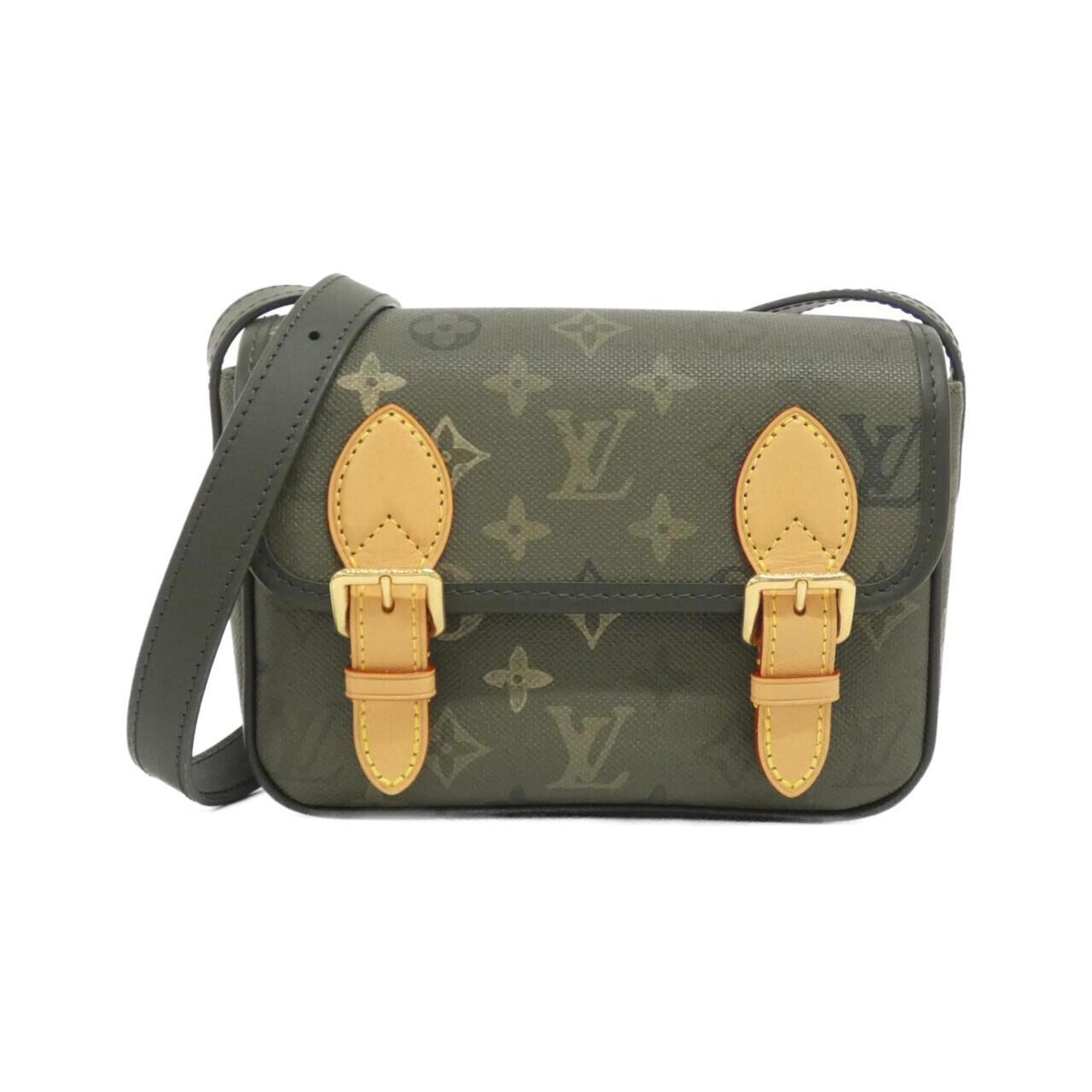 Louis Vuitton Khaki Coated Canvas Shoulder Bag (Pre-Owned)