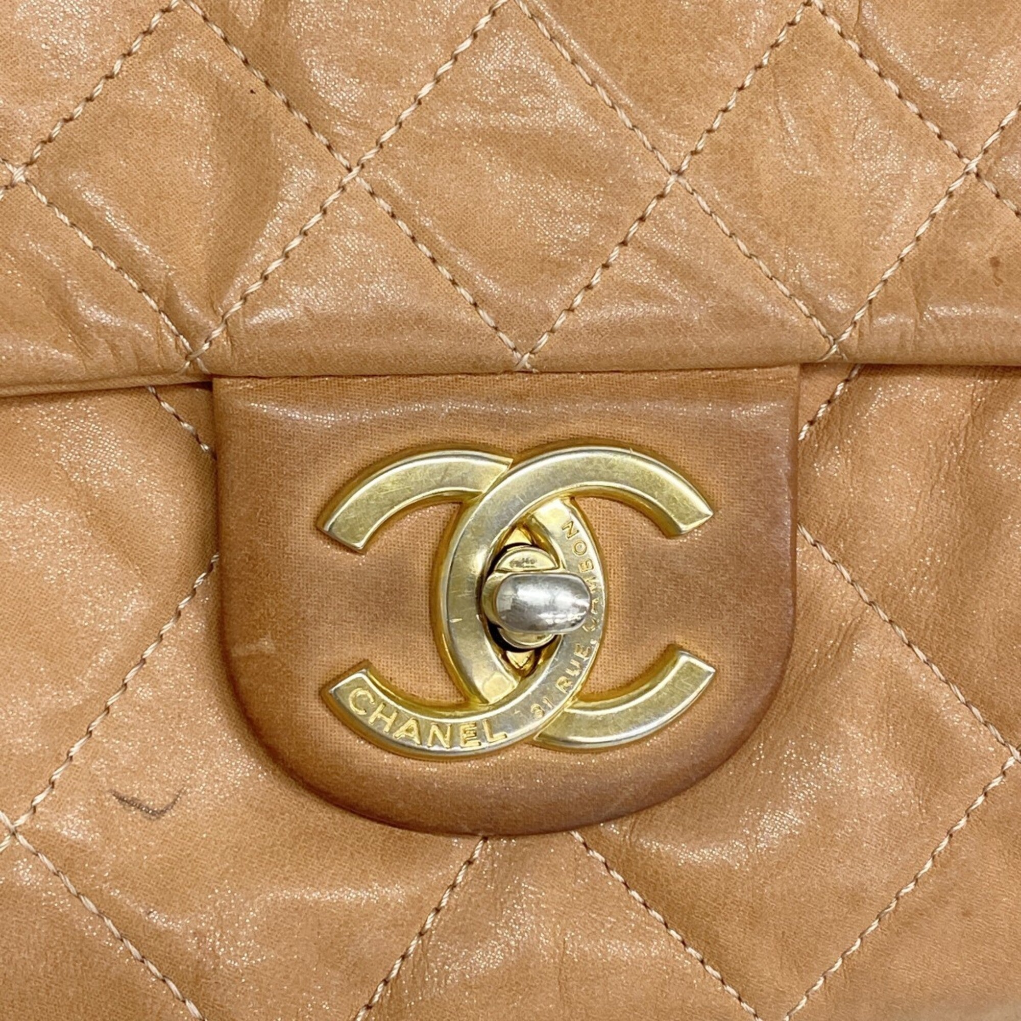Chanel Orange Leather Shoulder Bag (Pre-Owned)