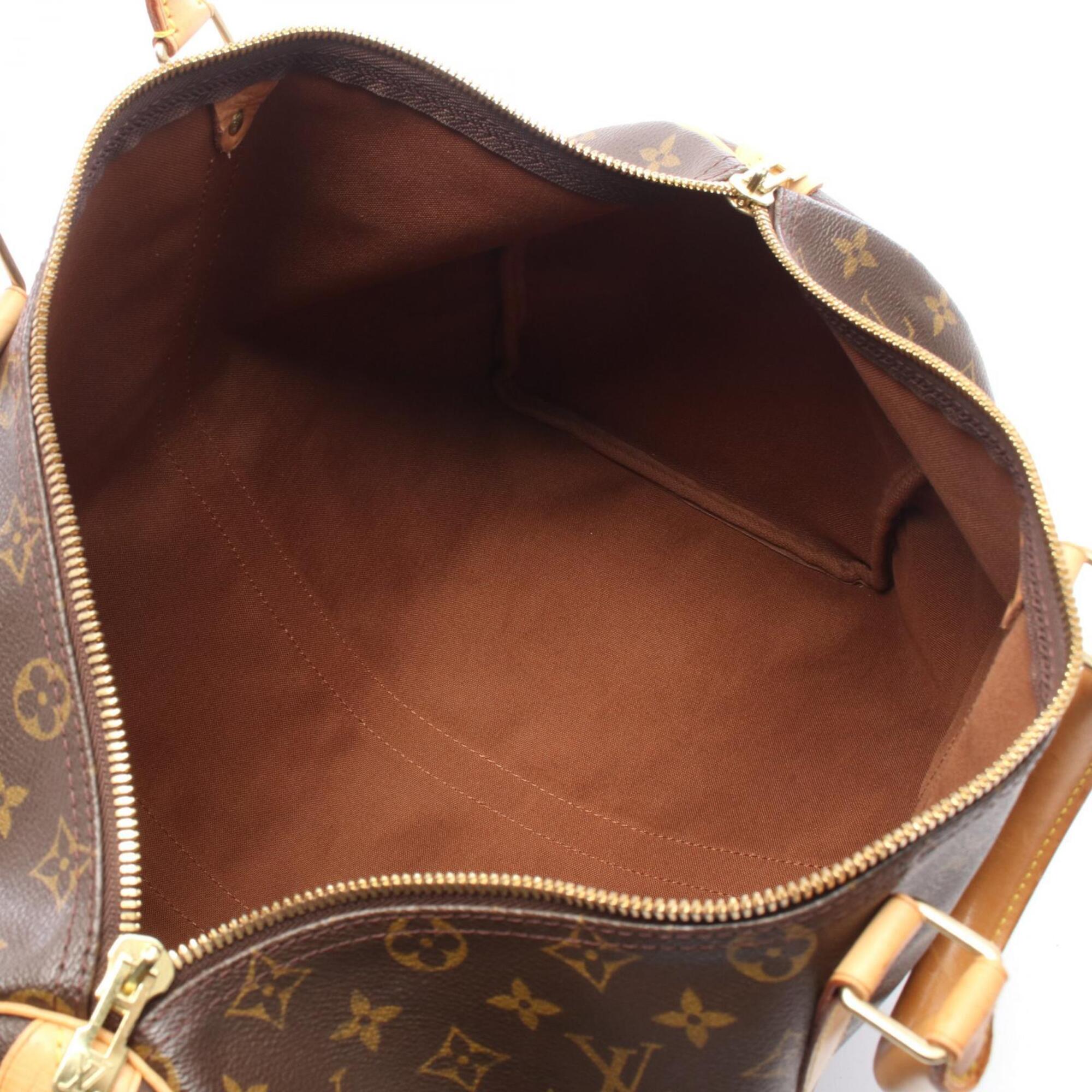 Louis Vuitton Brown Pvc Coated Canvas Leather Boston Bag (Pre-Owned)