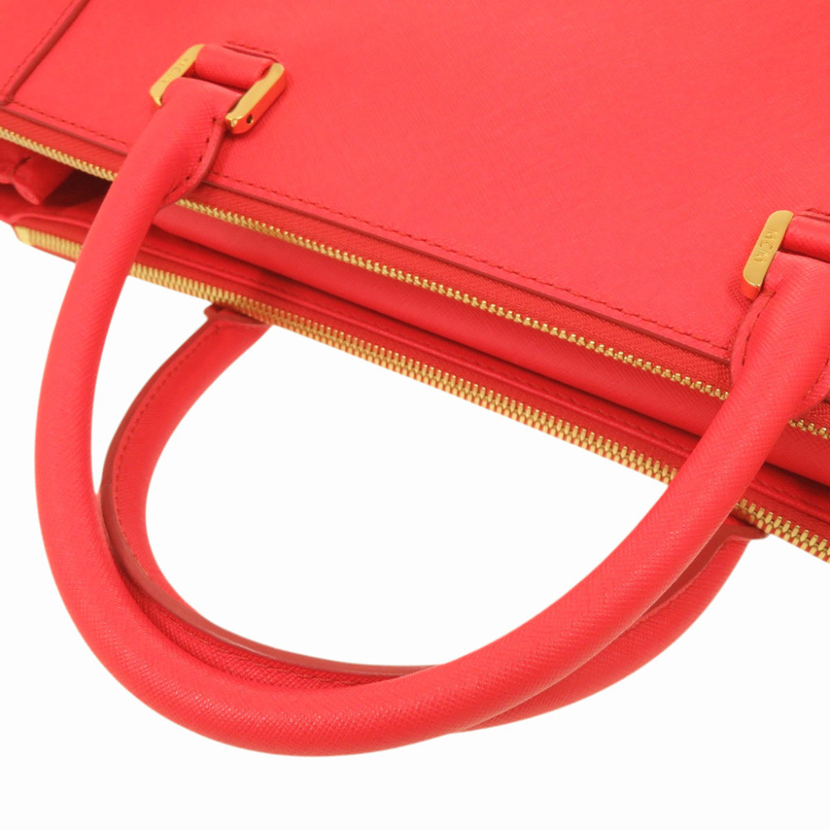 Mcm Red Color Leather Handbag (Pre-Owned)