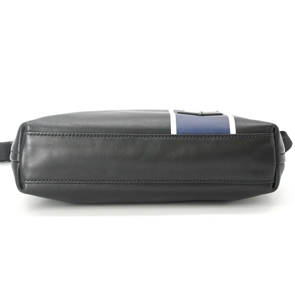 Prada Black Blue Leather Shoulder Bag (Pre-Owned)