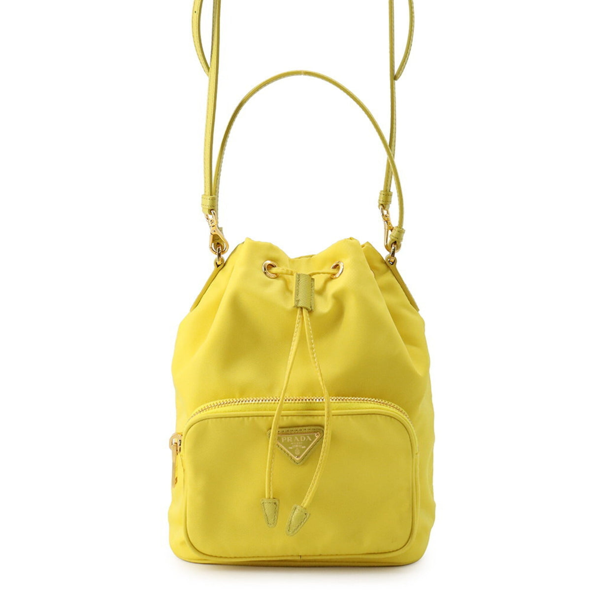 Prada Yellow Nylon Handbag (Pre-Owned)