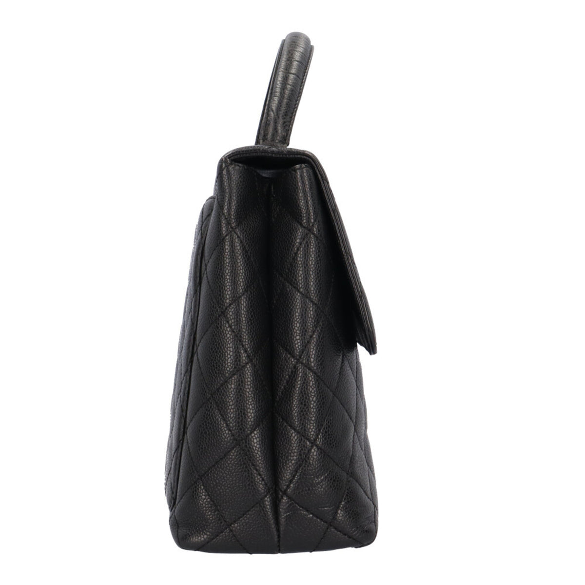 Chanel Matelasse Black Grained Calfskin Handbag (Pre-Owned)