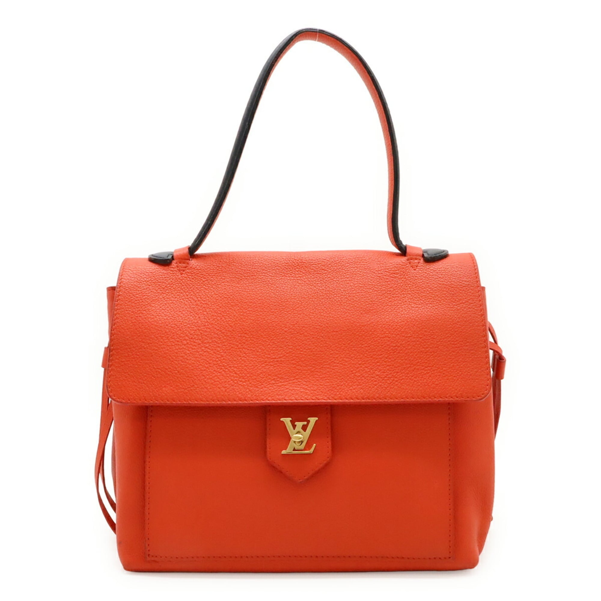 Louis Vuitton Orange Red Leather Handbag (Pre-Owned)