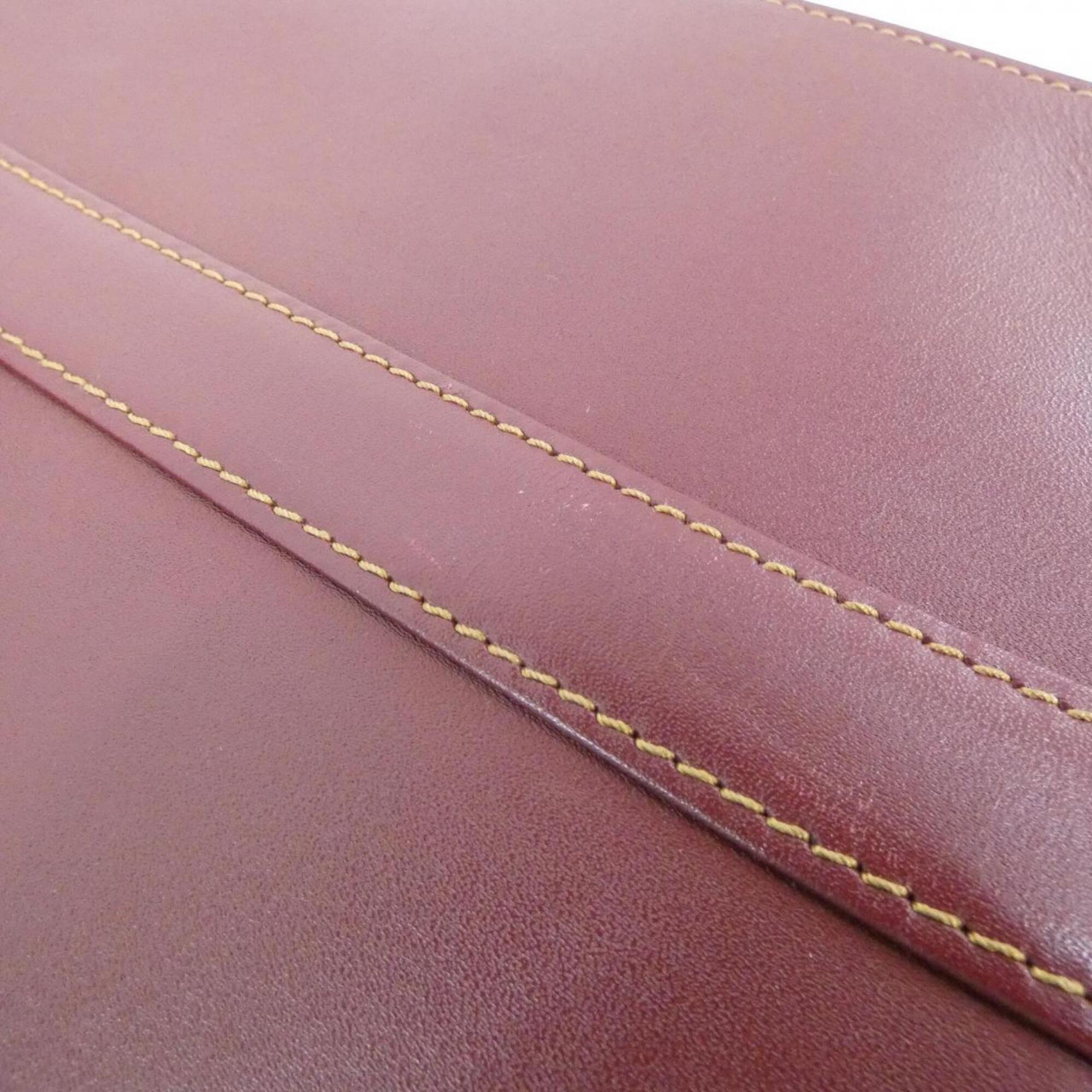 Cartier Bordeaux Leather Handbag (Pre-Owned)