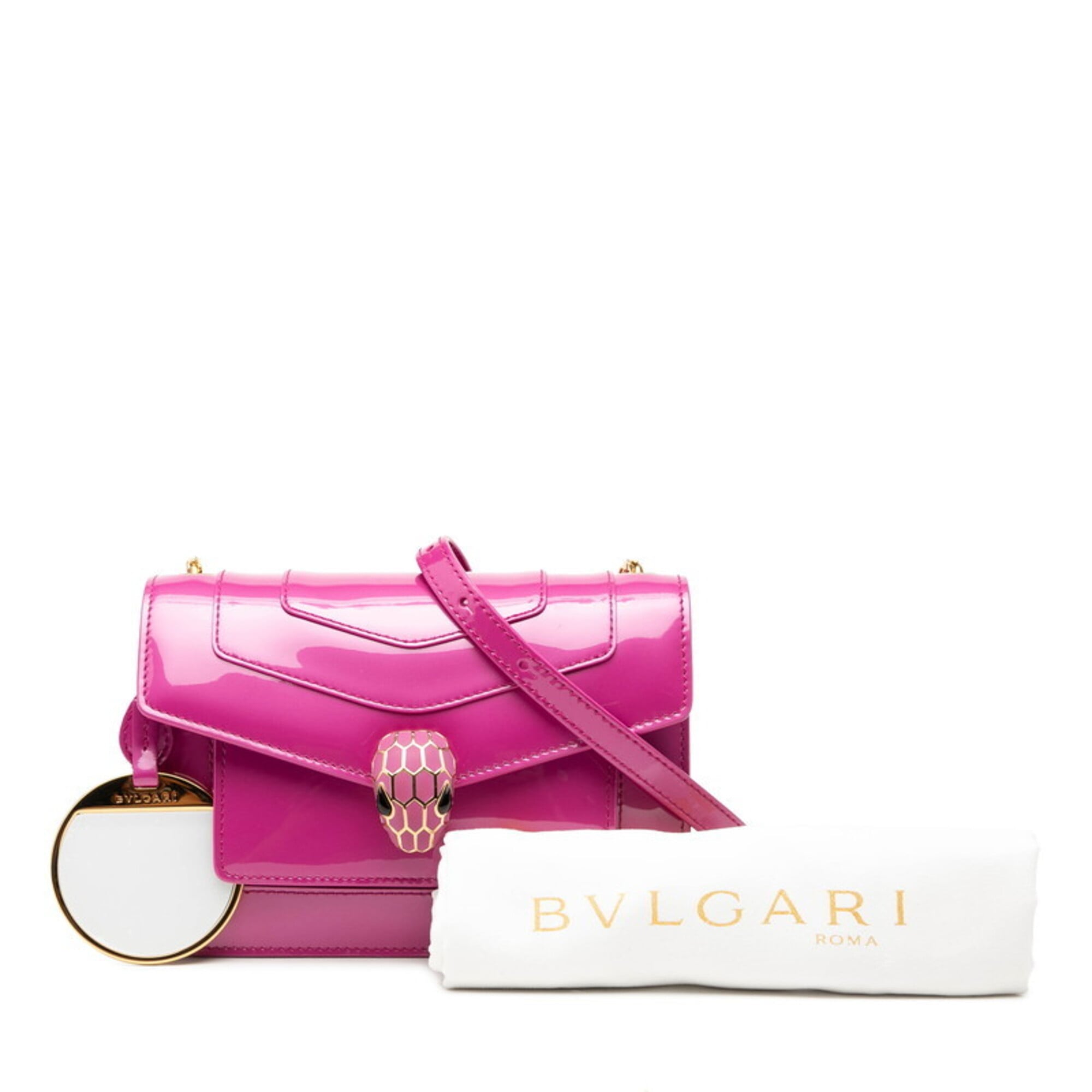 Bvlgari Pink Patent Leather Shoulder Bag (Pre-Owned)