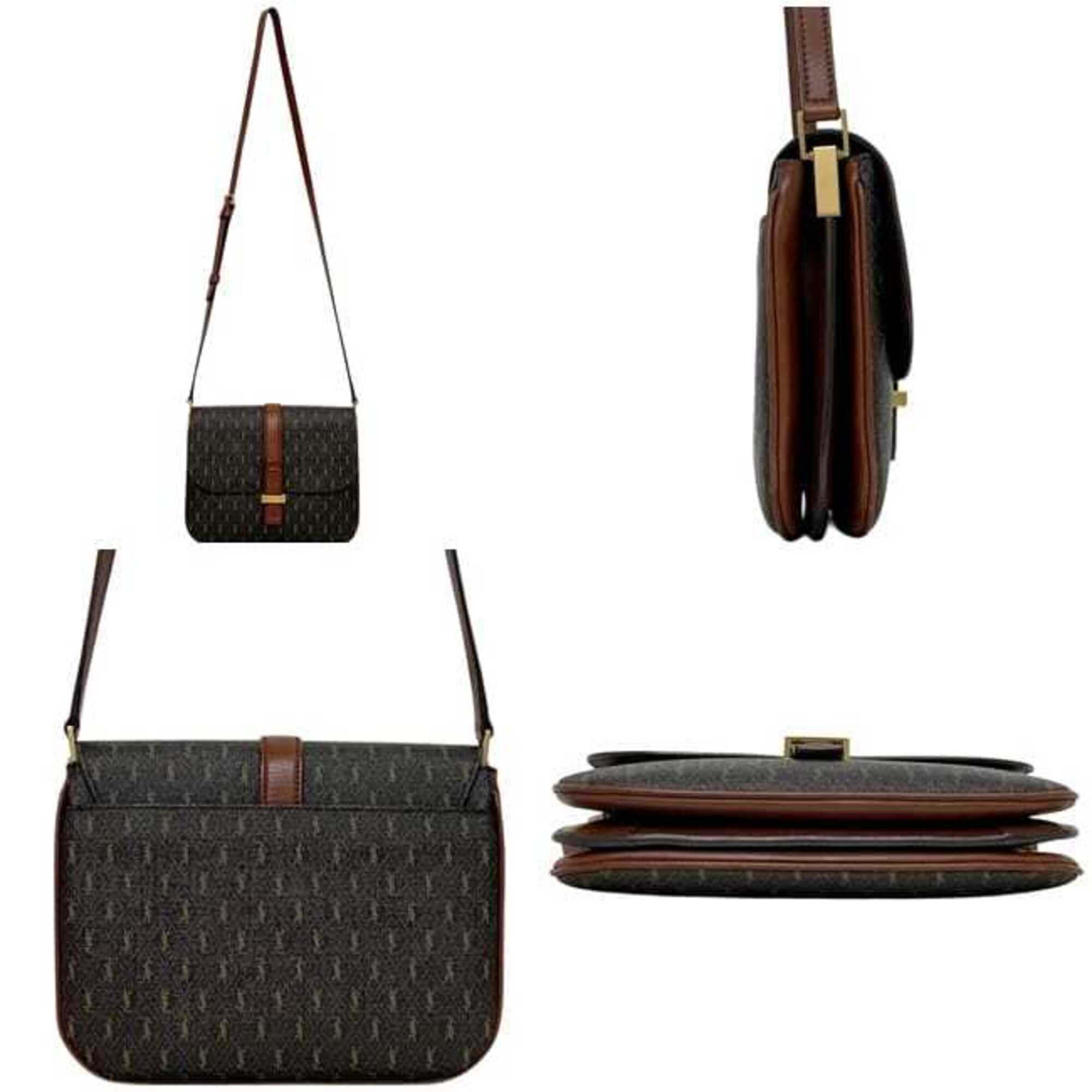 Saint Laurent Brown Dark Brown Pvc Leather Shoulder Bag (Pre-Owned)