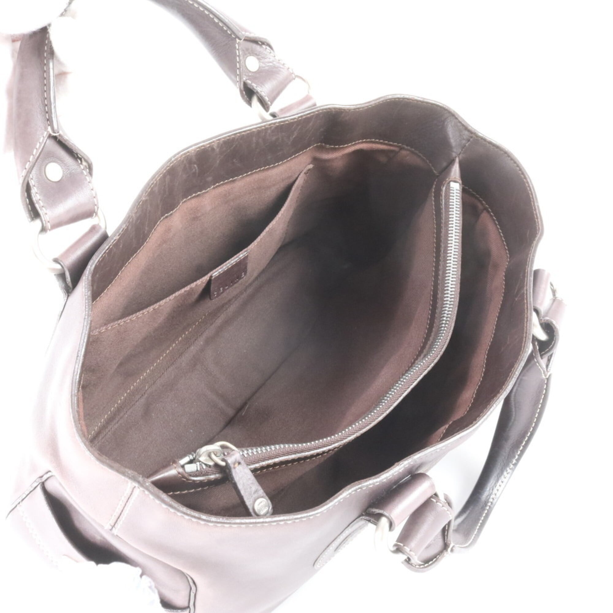Celine Brown Leather Handbag Tote Bag (Pre-Owned)