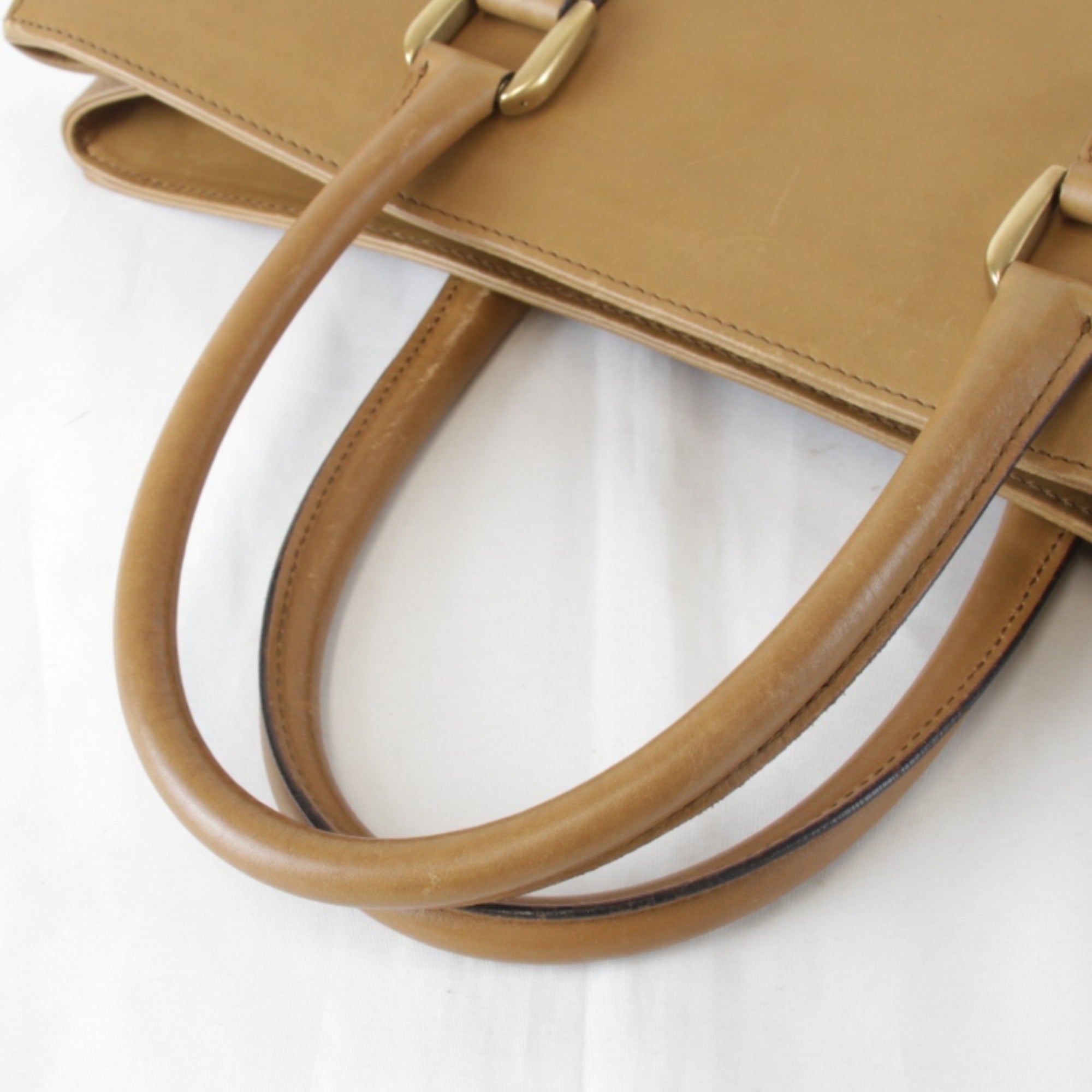 Gucci Camel Leather Tote Bag (Pre-Owned)