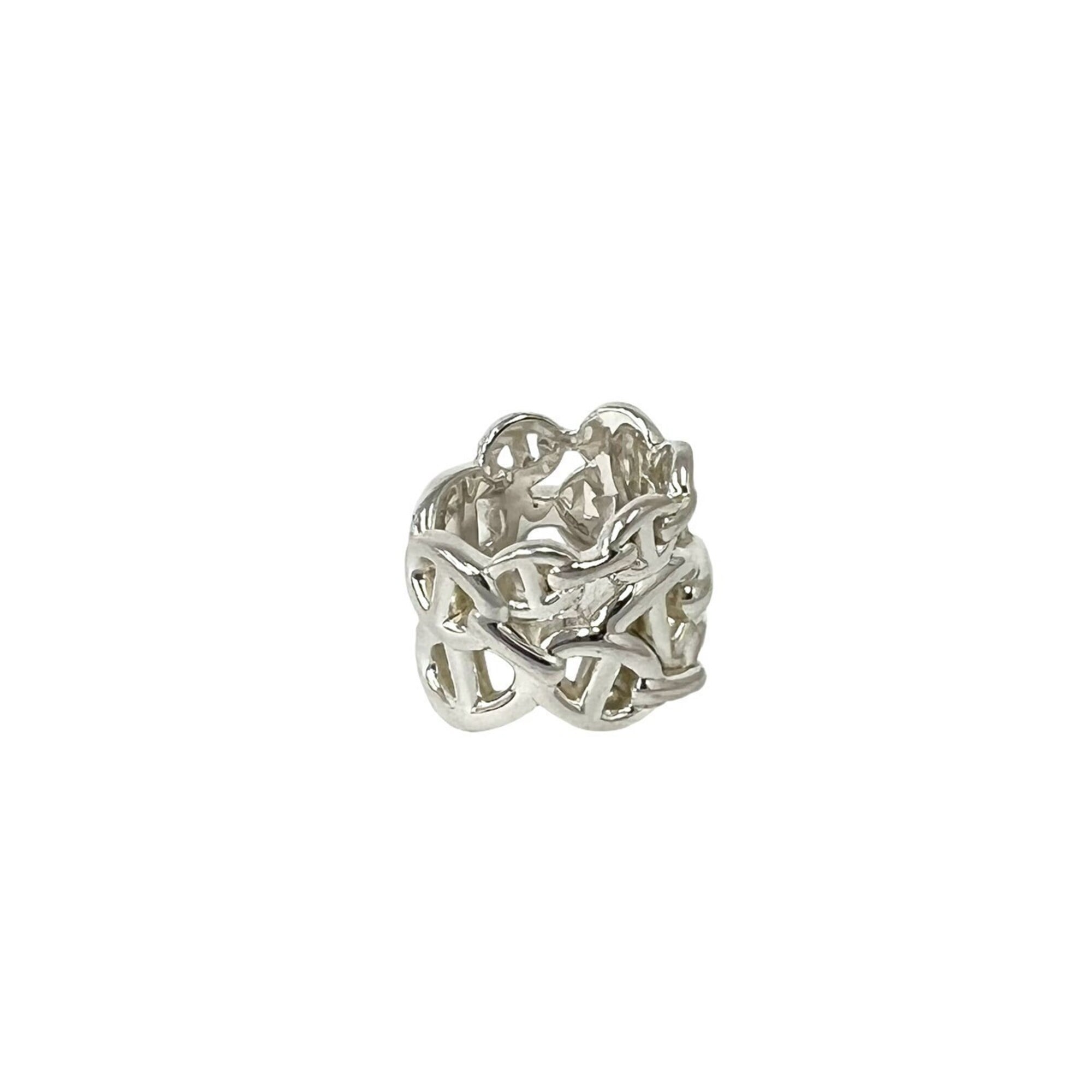 Hermes Silver Silver 925 Band Ring (Pre-Owned)