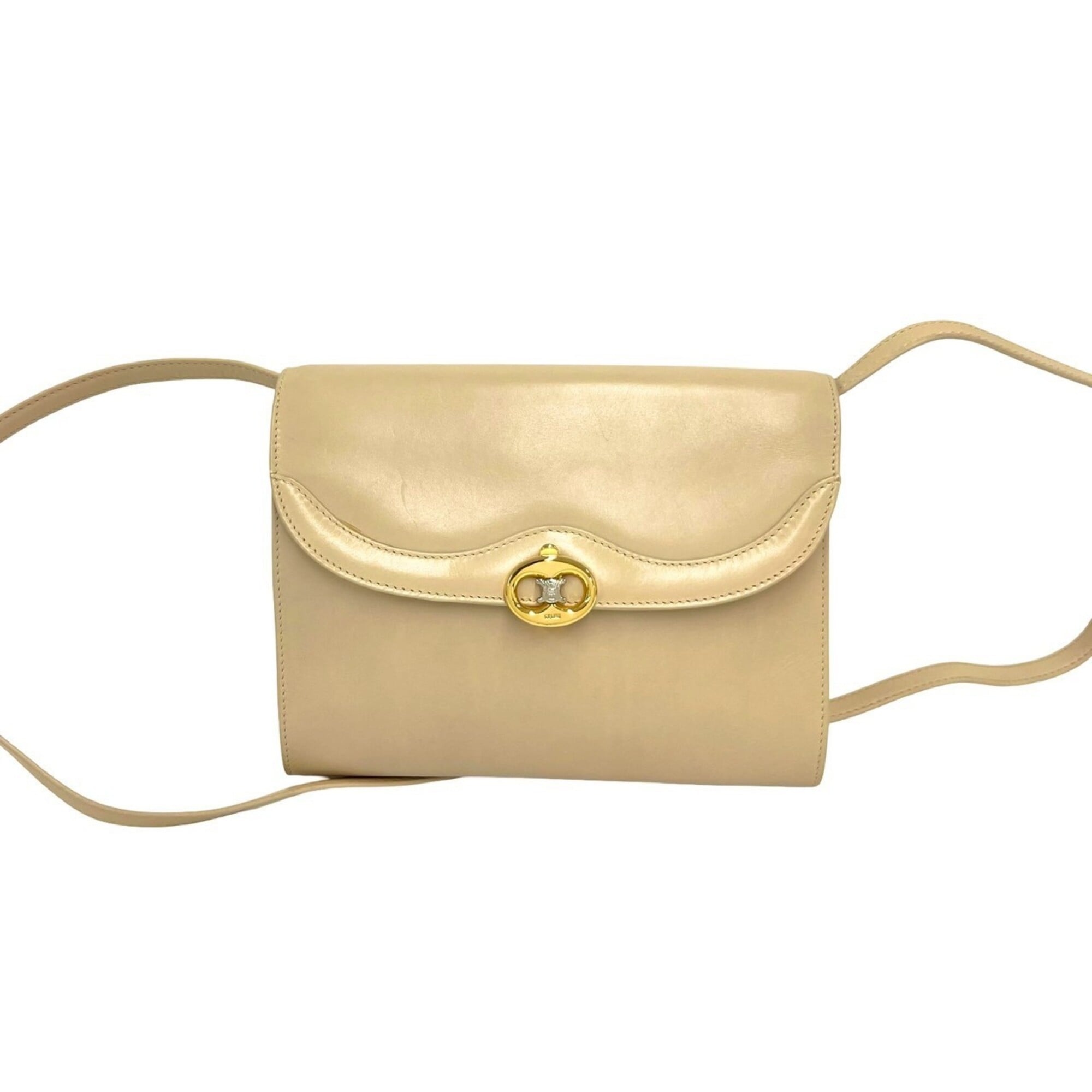 Celine Beige Leather Pochette Shoulder Bag (Pre-Owned)