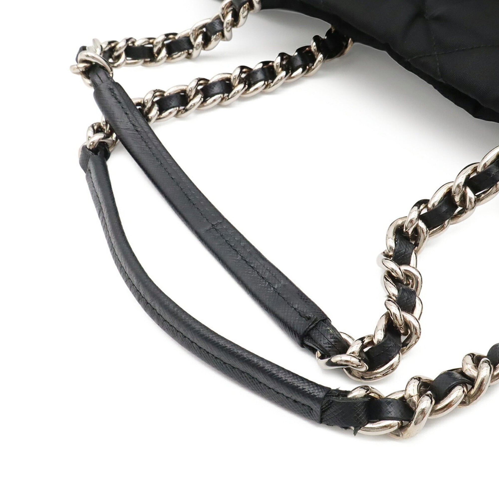 Prada Black Nero Nylon Leather Shoulder Bag (Pre-Owned)