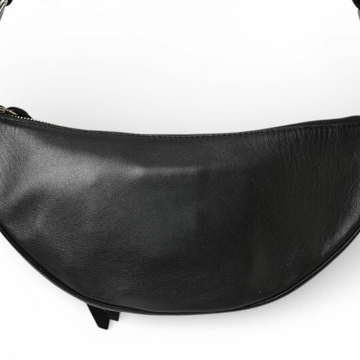 Jimmy Choo Black Leather Fanny Pack Shoulder Bag Sling Bag (Pre-Owned)