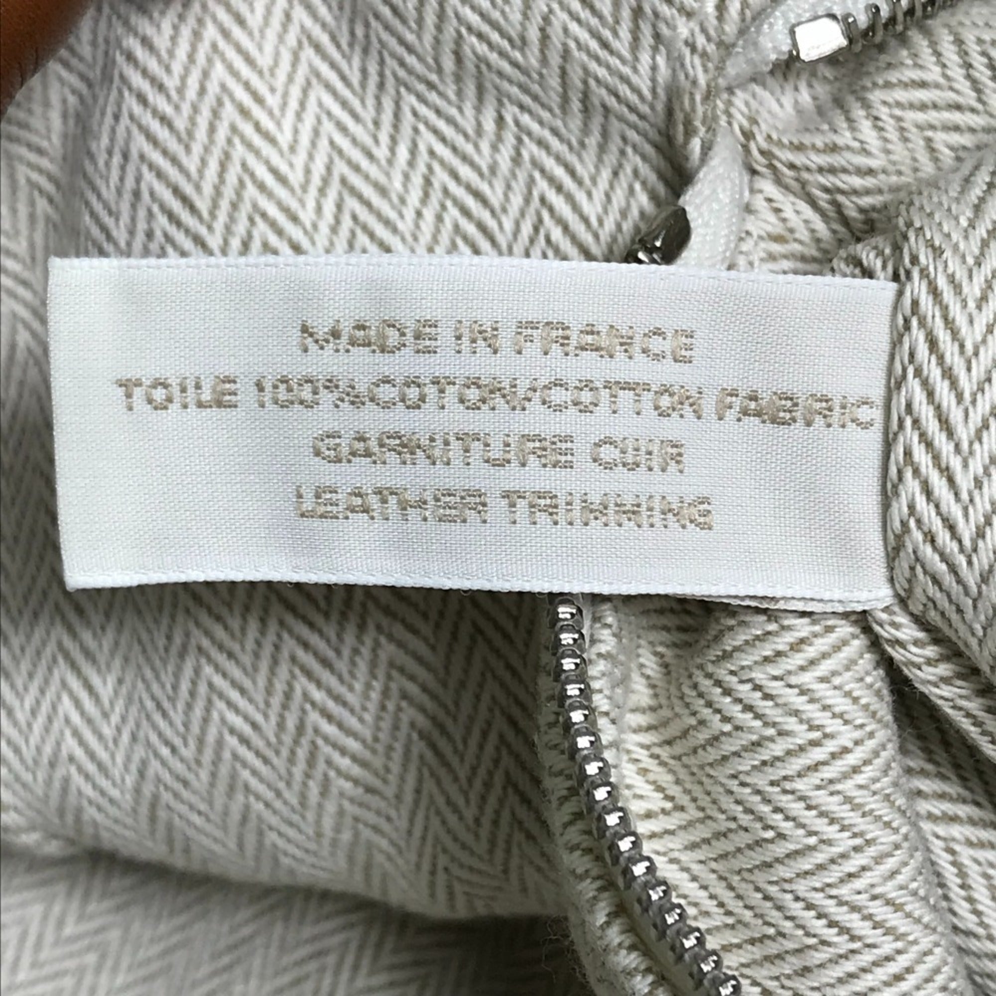 Hermes Beige Toile Chevron Pouch (Pre-Owned)