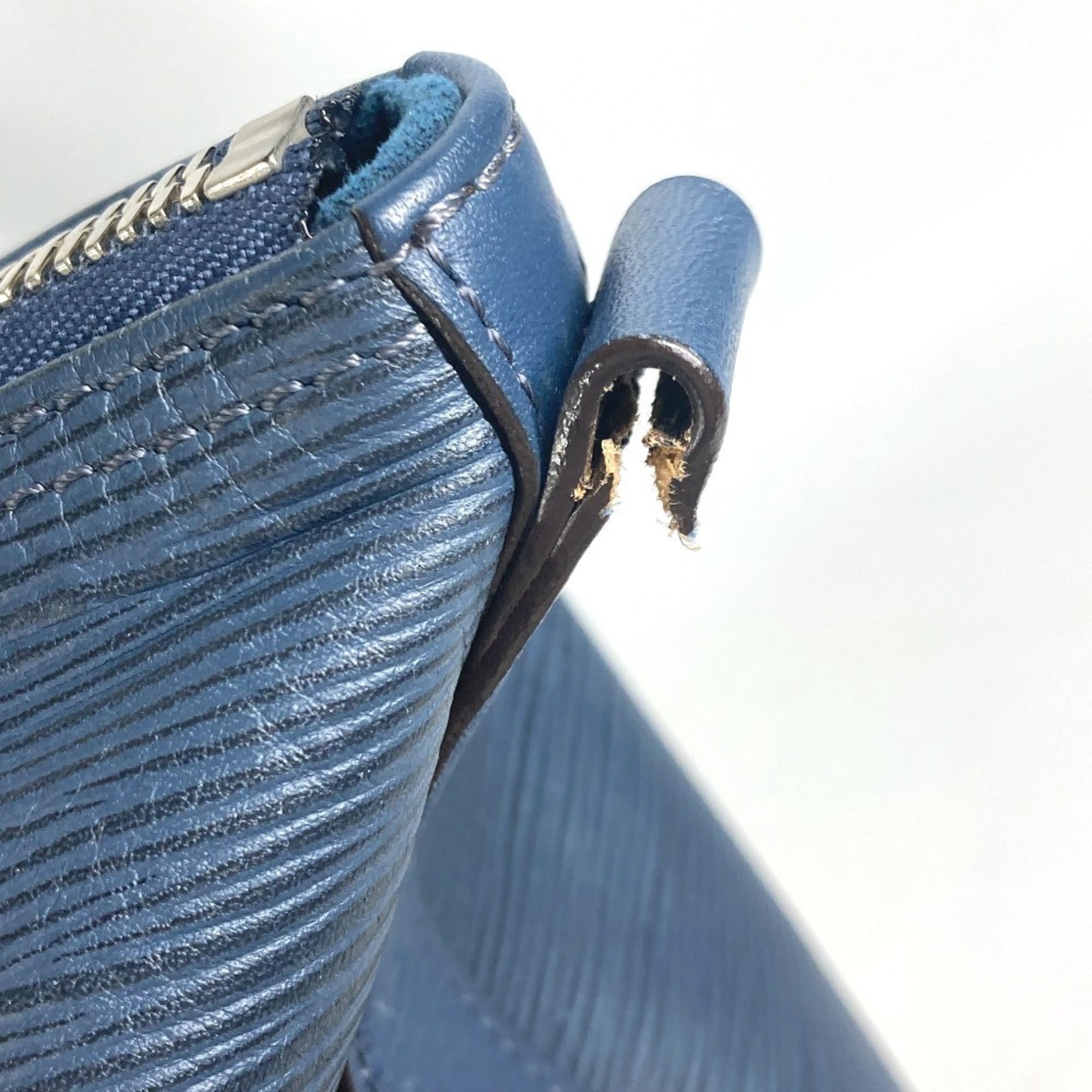 Louis Vuitton Navy Blue Epi Leather Boston Bag Handbag Shoulder Bag (Pre-Owned)