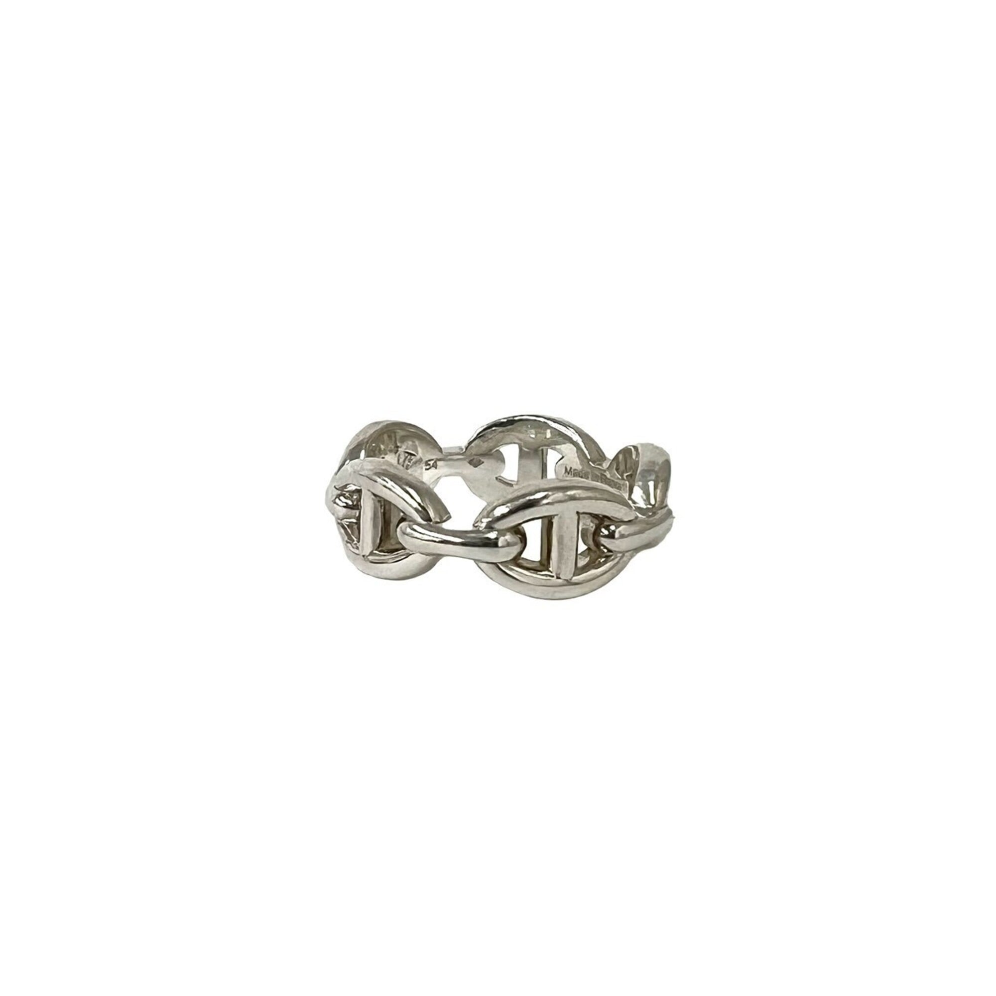 Hermes Silver Silver 925 Band Ring (Pre-Owned)