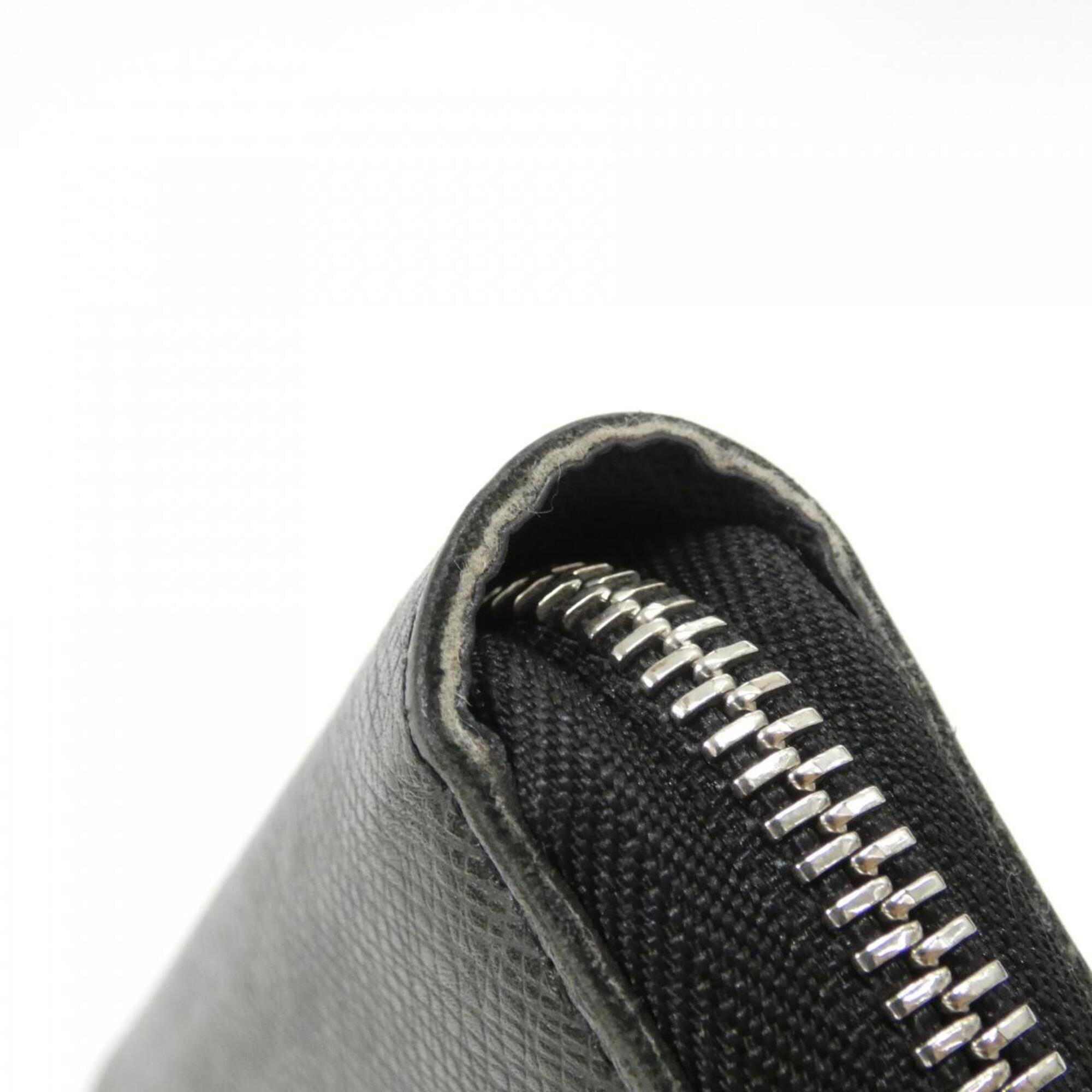 Louis Vuitton Black Leather Long Wallet (Bi-Fold) (Pre-Owned)