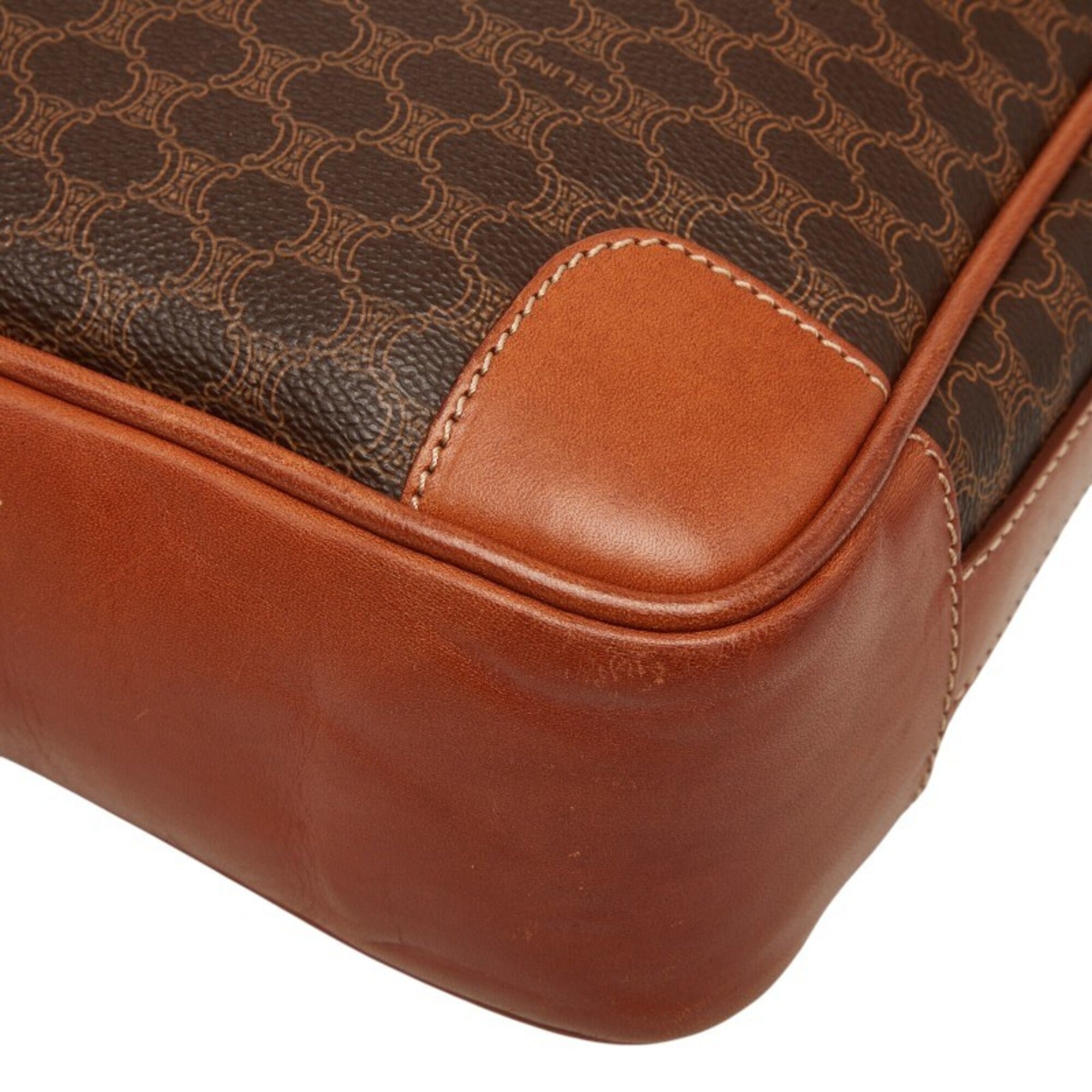 Celine Brown Pvc Leather Handbag Shoulder Bag (Pre-Owned)