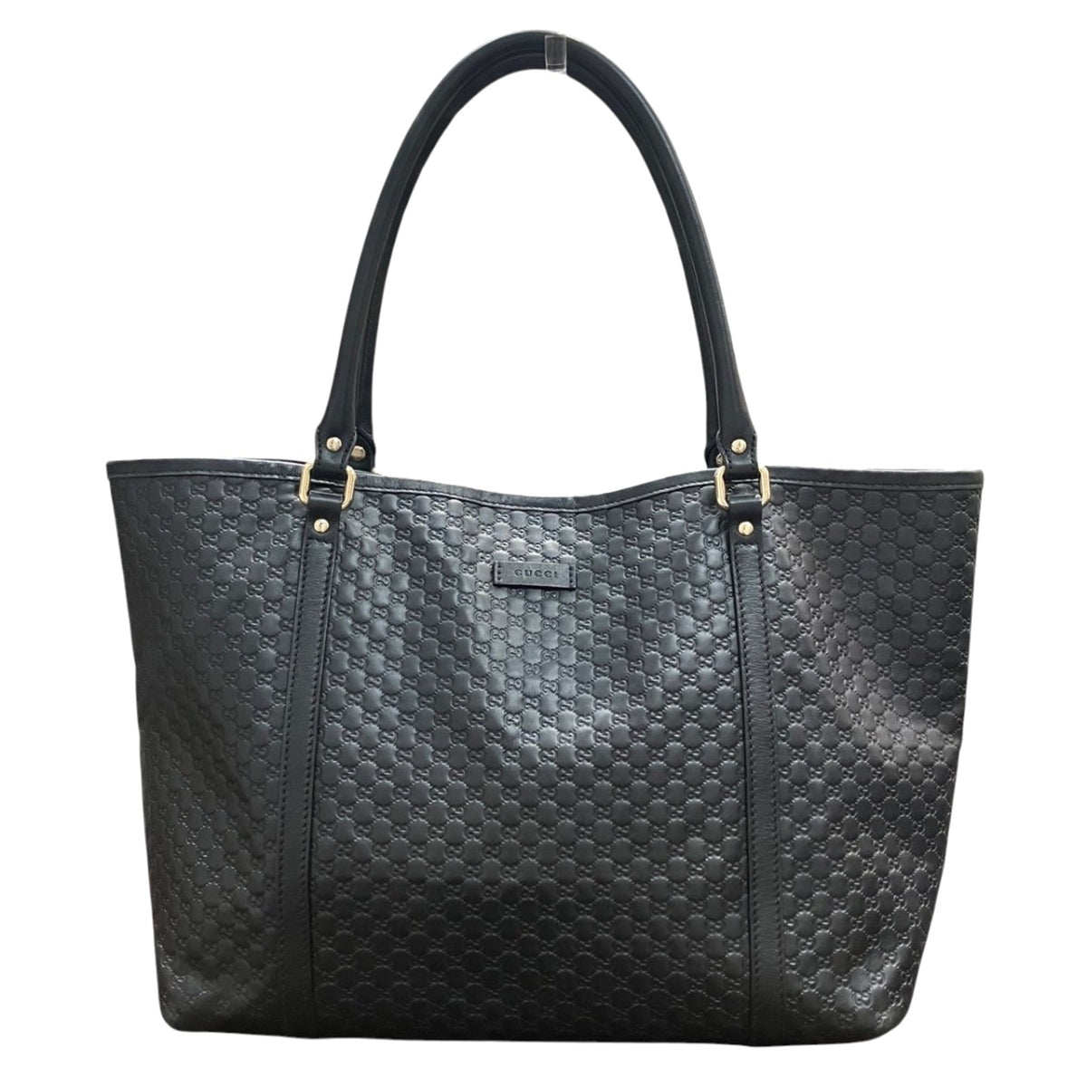 Gucci Black Red Color Leather Tote Bag (Pre-Owned)