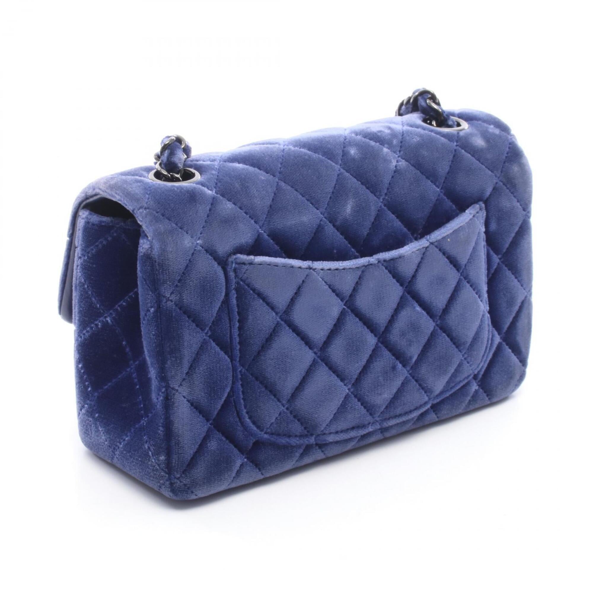 Chanel Blue Fabric Handbag Shoulder Bag (Pre-Owned)