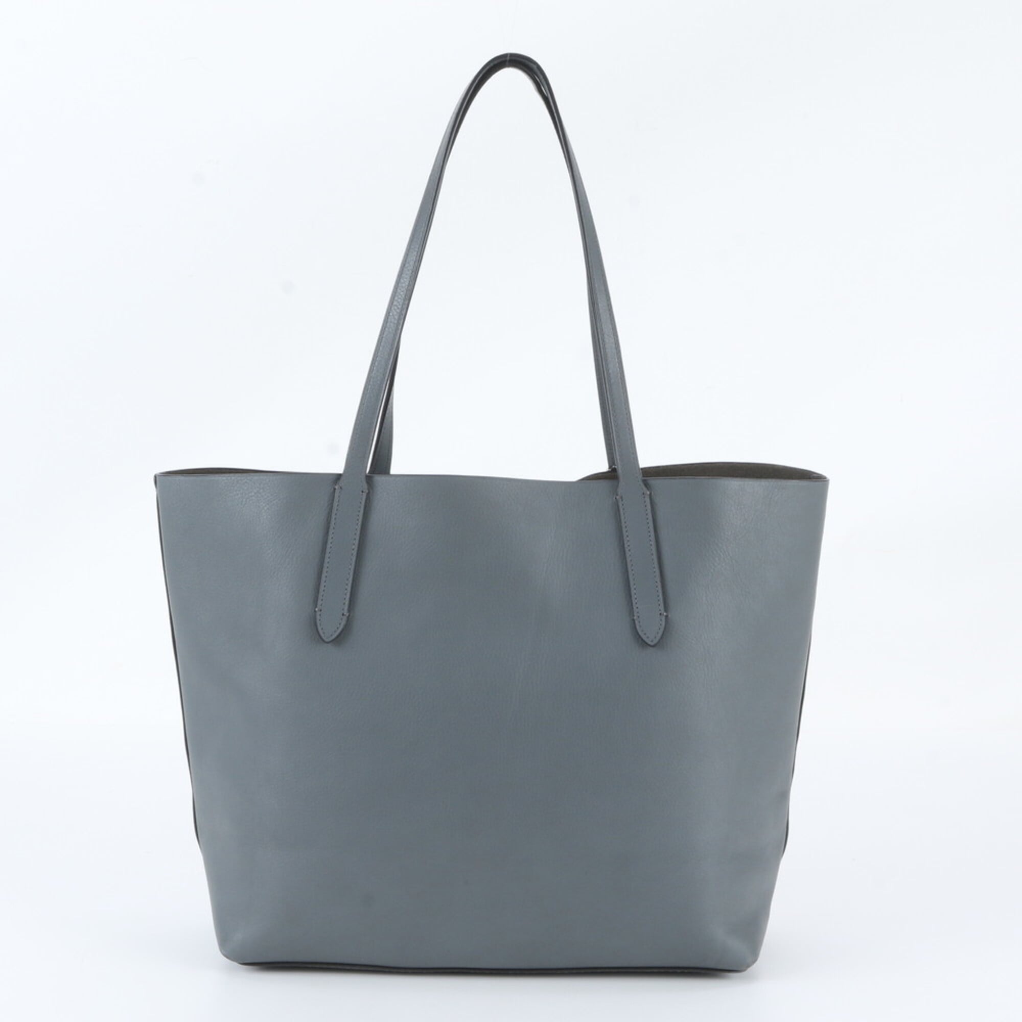Coach Gray Leather Shoulder Bag Tote Bag (Pre-Owned)