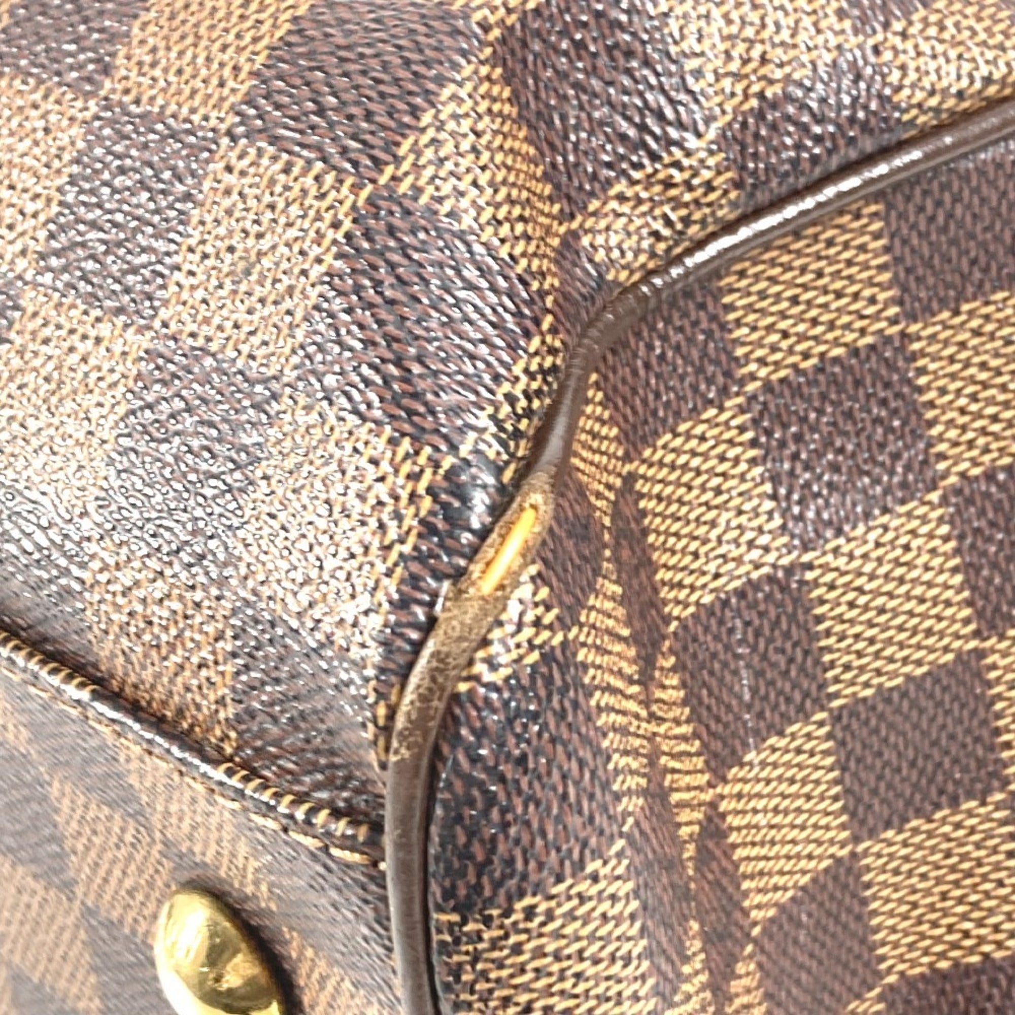 Louis Vuitton Damier Brown Ebene Damier Canvas Handbag Tote Bag (Pre-Owned)