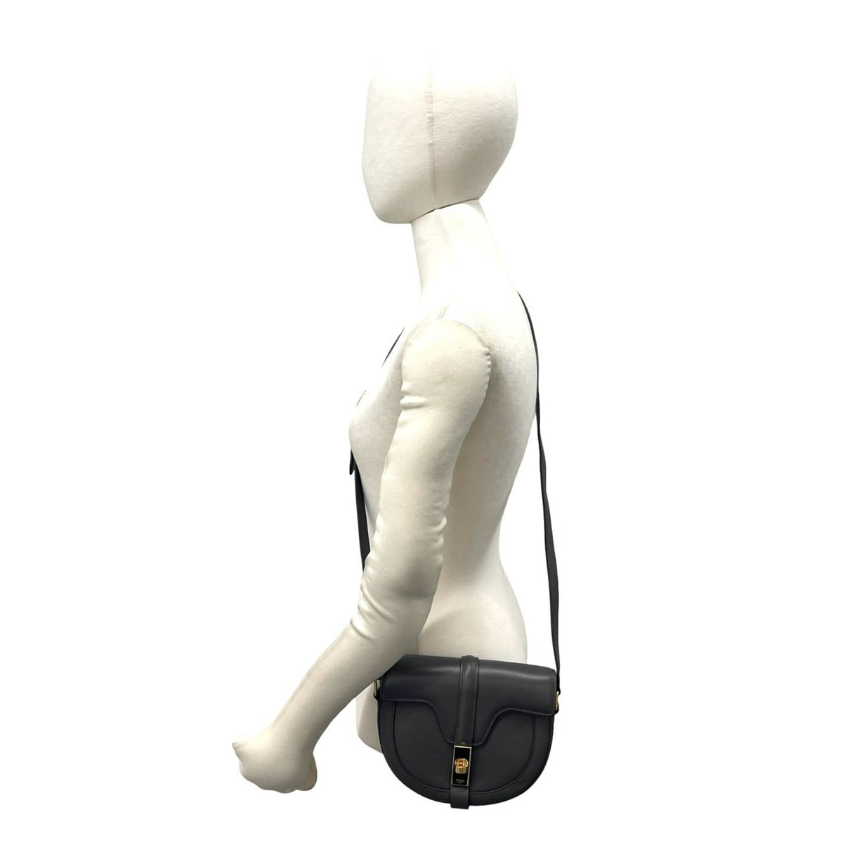 Celine Gray Leather Crossbody Bag Pochette Shoulder Bag (Pre-Owned)
