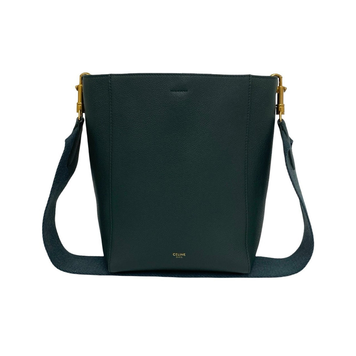Celine Green Leather Crossbody Bag Shoulder Bag (Pre-Owned)