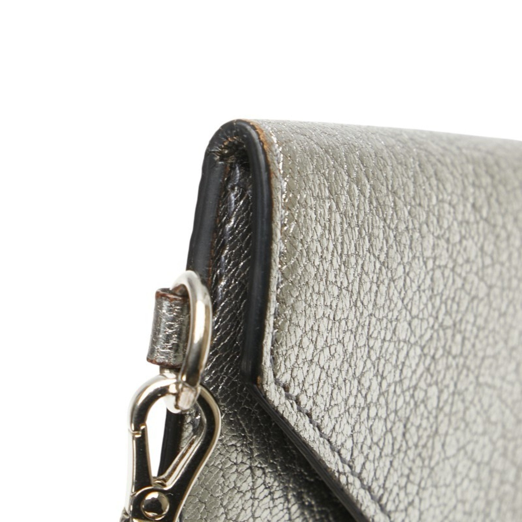 Miu Miu Black Silver Leather Wallet (Bi-Fold) (Pre-Owned)