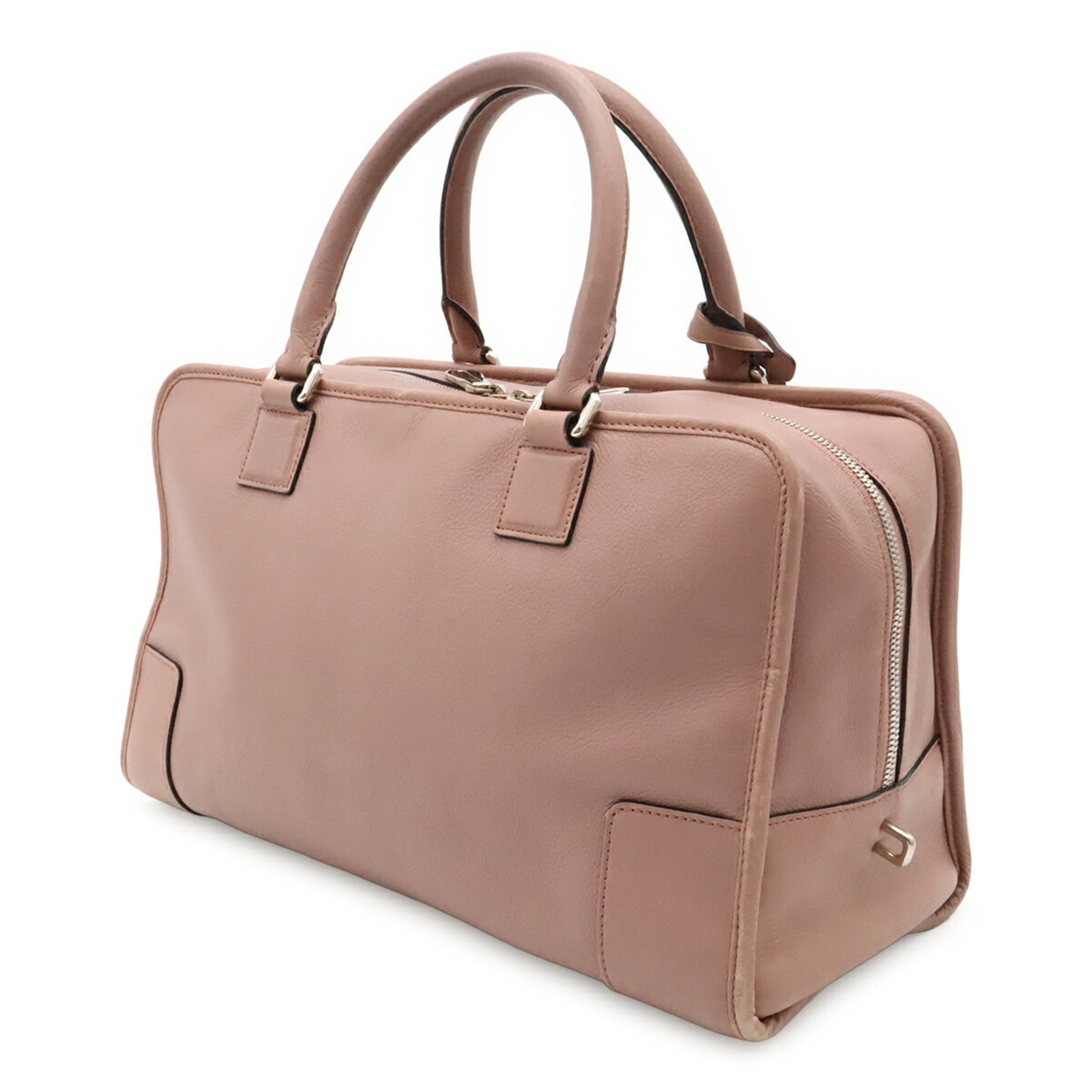 Loewe Pink Leather Boston Bag Handbag (Pre-Owned)