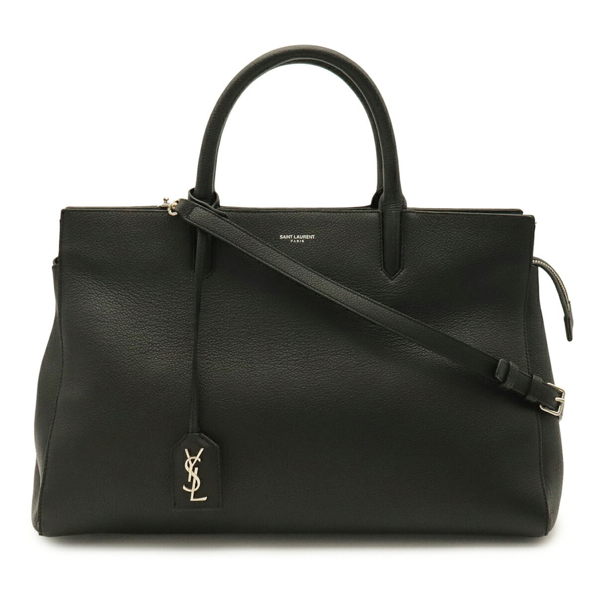 Yves Saint Laurent Black Leather Handbag Shoulder Bag (Pre-Owned)