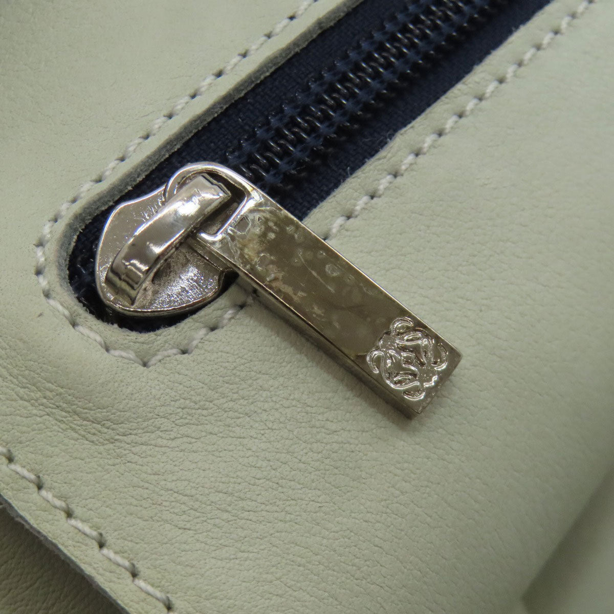 Loewe Navy Leather Suede Tote Bag (Pre-Owned)