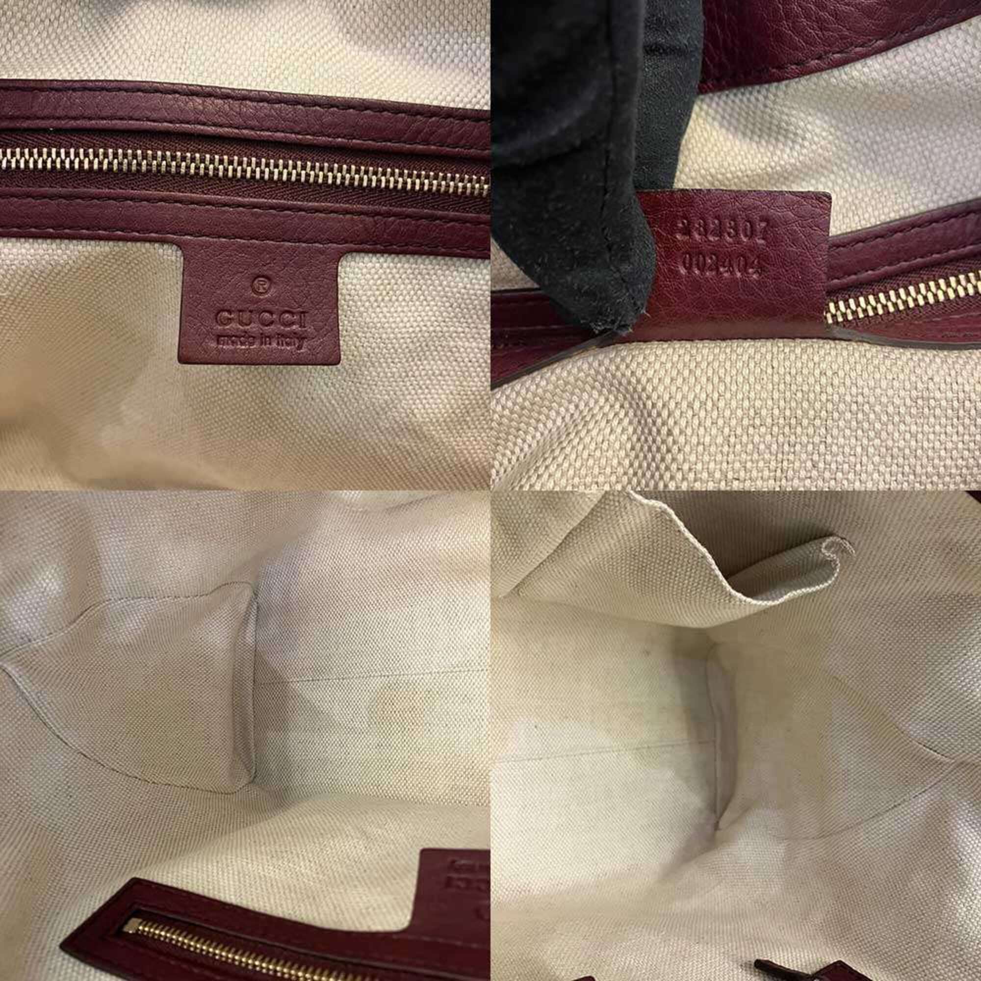 Gucci Soho Bordeaux Leather Tote Bag (Pre-Owned)