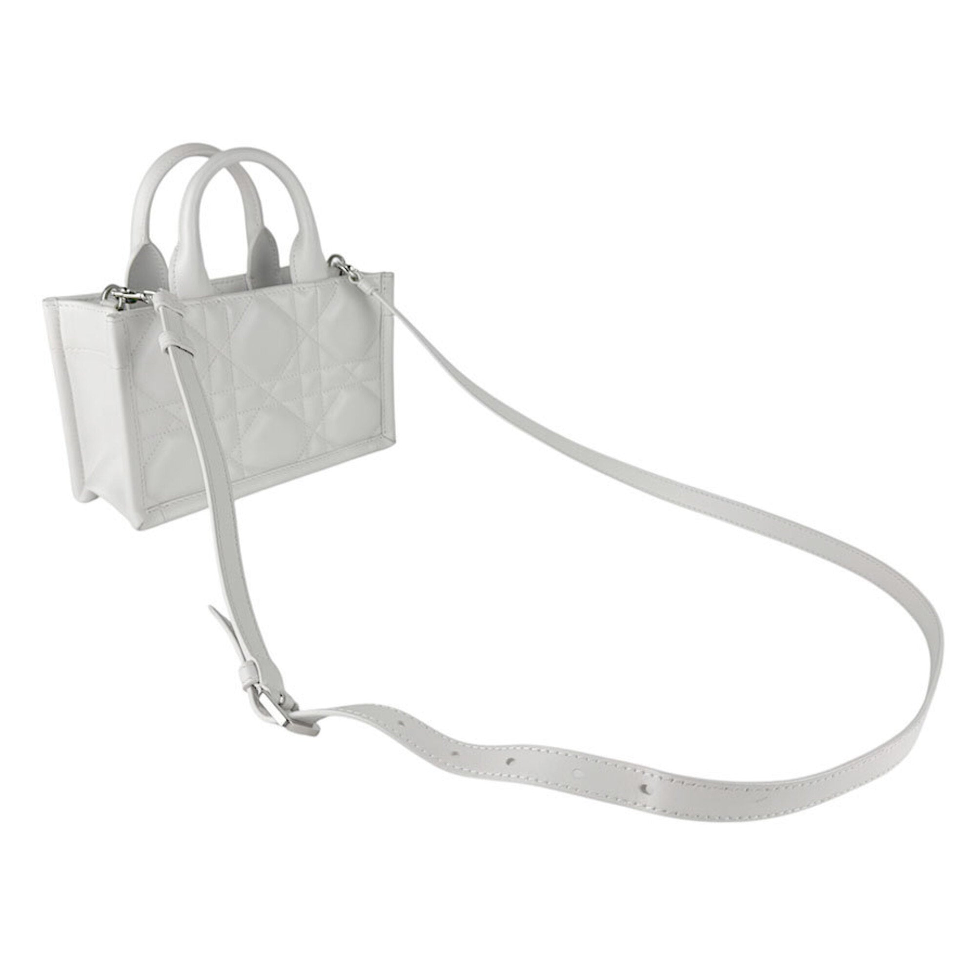 Christian Dior White Leather Handbag Shoulder Bag (Pre-Owned)
