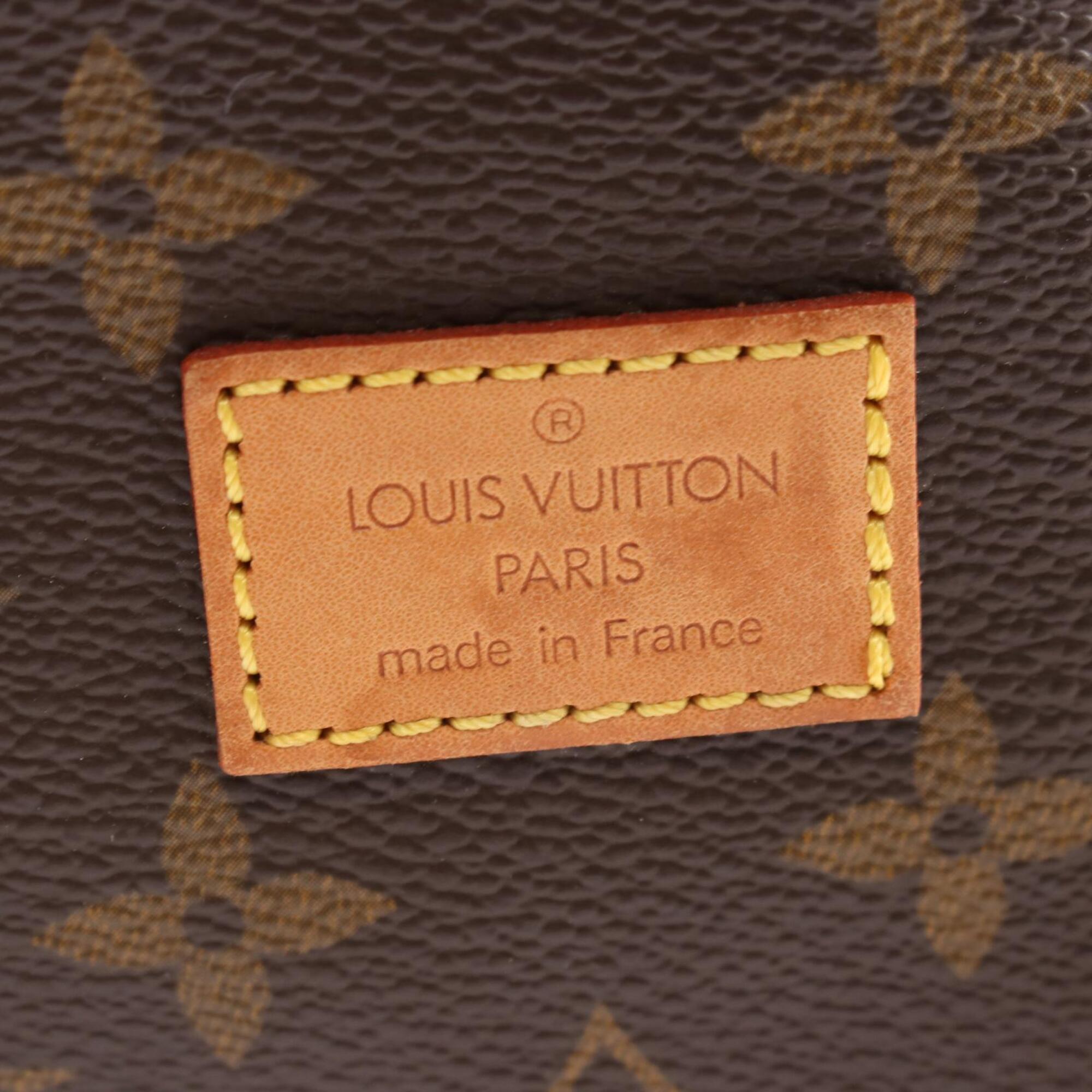 Louis Vuitton Brown Coated Canvas Leather Handbag Shoulder Bag (Pre-Owned)