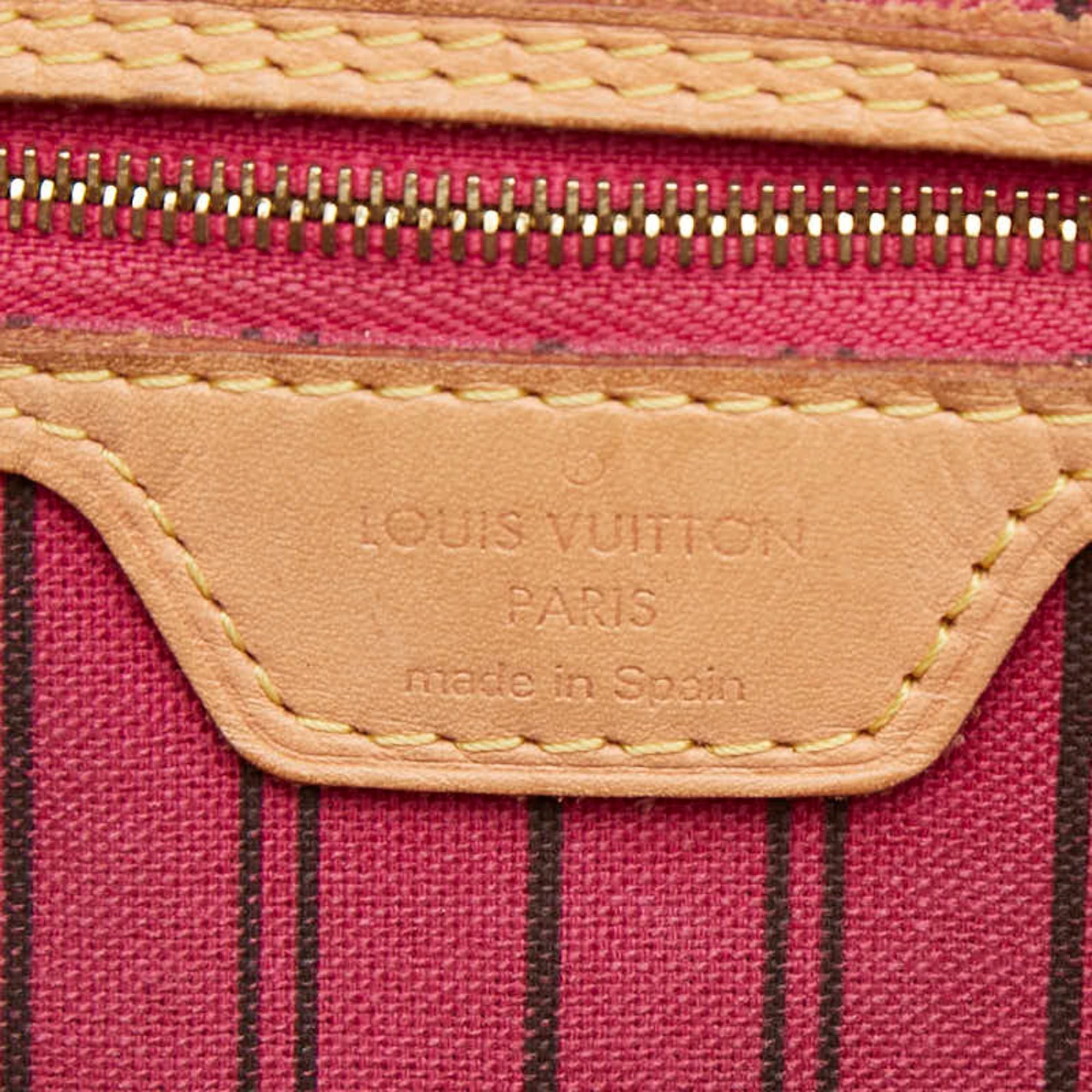 Louis Vuitton Brown Pink Pvc Leather Shoulder Bag Tote Bag (Pre-Owned)