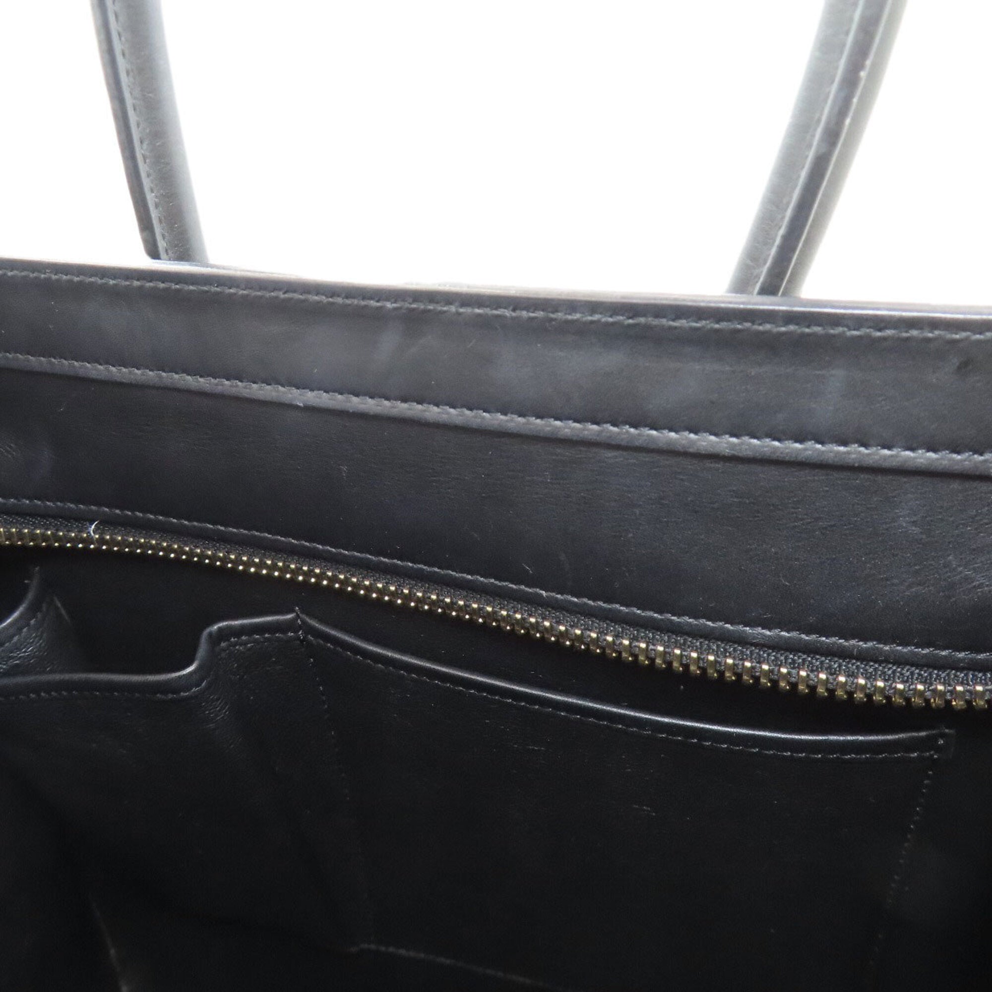 Celine Black Green White Leather Canvas Handbag (Pre-Owned)