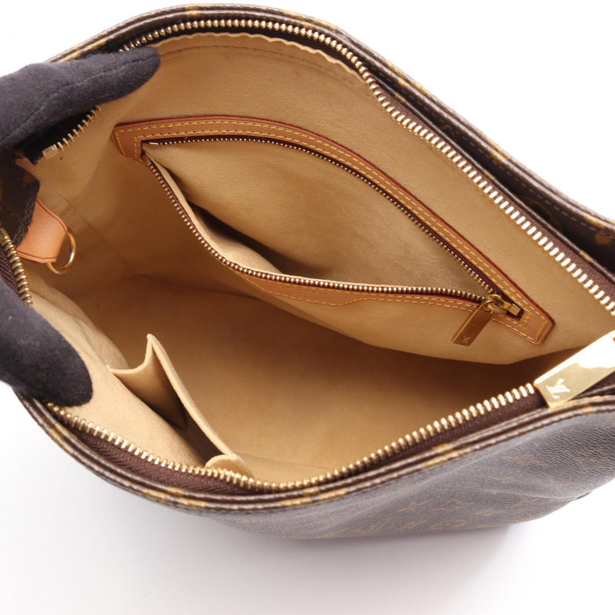 Louis Vuitton Brown Monogram Coated Canvas Leather Handbag Shoulder Bag (Pre-Owned)