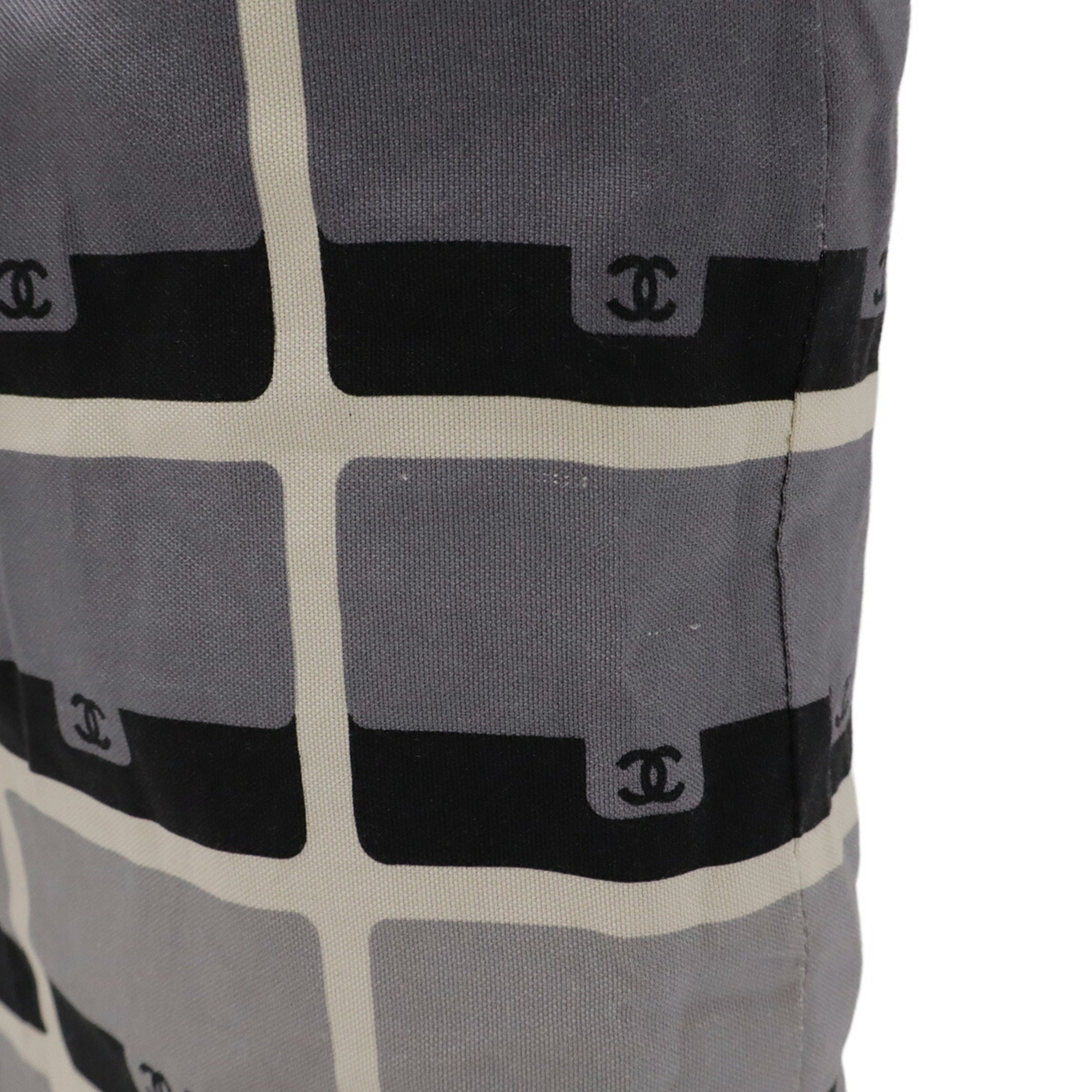 Chanel Matelasse Black Gray Cotton Nylon Eco-Bag Tote Bag (Pre-Owned)
