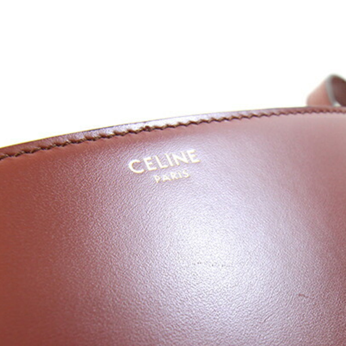 Celine Red Brown Leather Shoulder Bag (Pre-Owned)